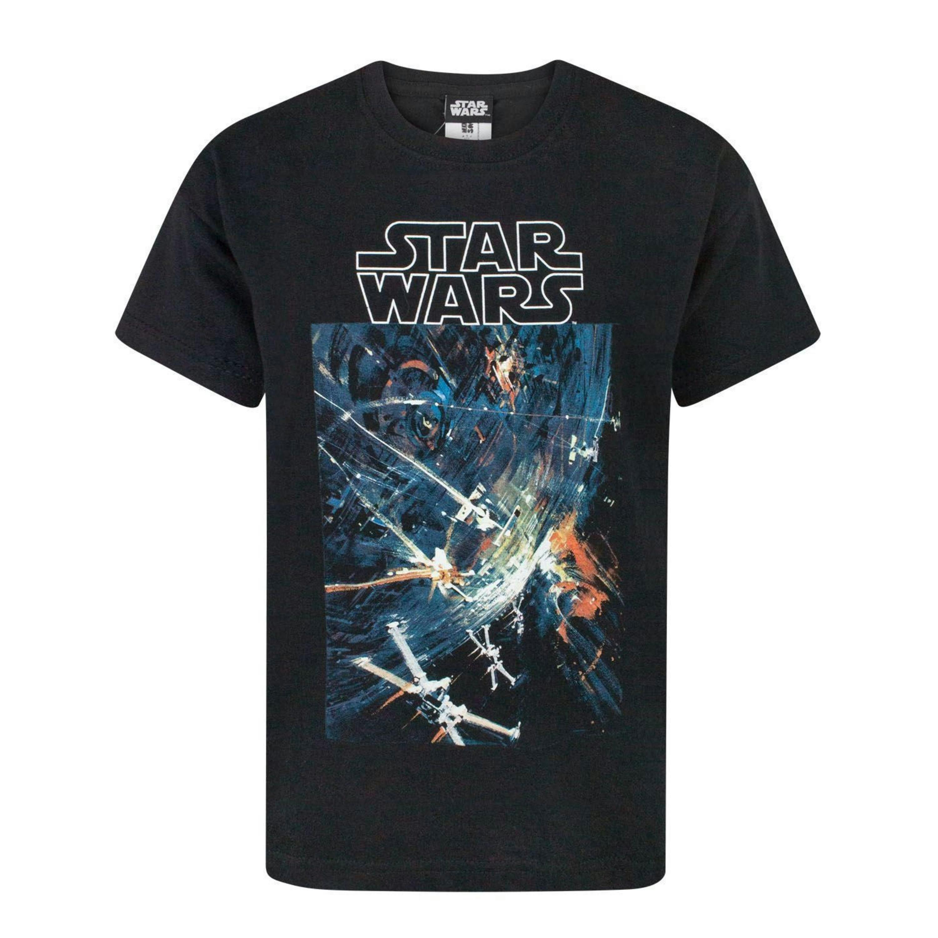 Star Wars Boys Black Death Star Short Sleeved T-Shirt by Vanilla Underground , view 1 of 3