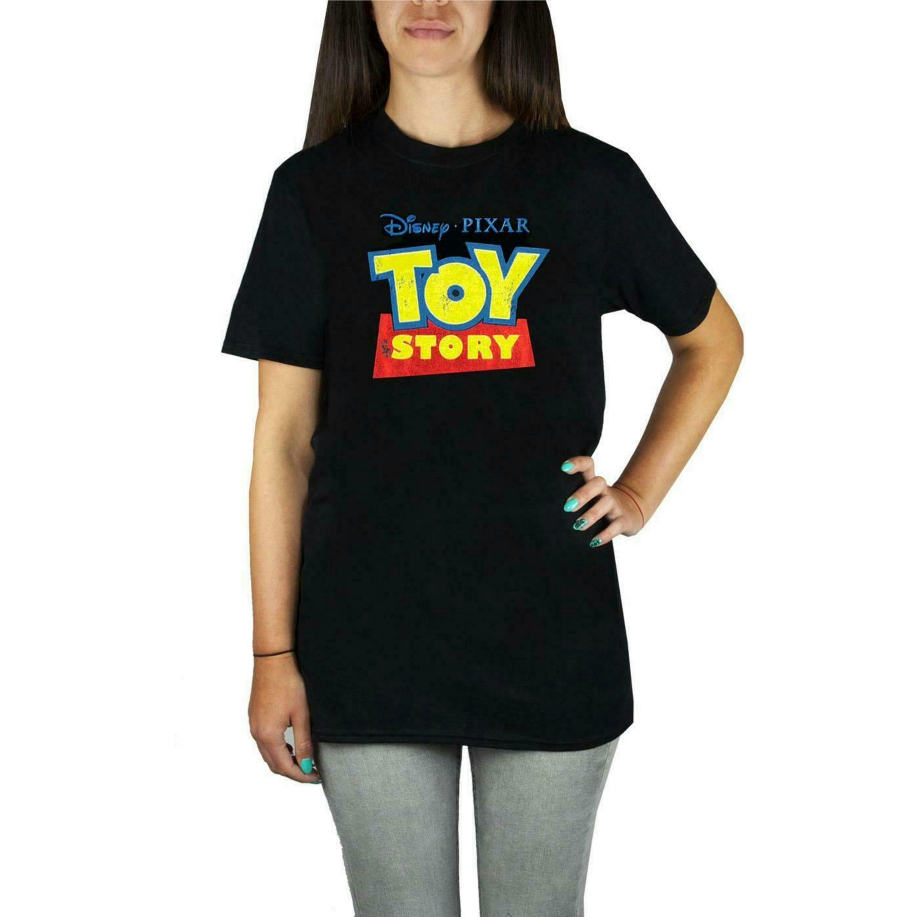Disney Womens Black Logo Boyfriend Fit Short Sleeved T-Shirt by Vanilla Underground , view 1 of 4