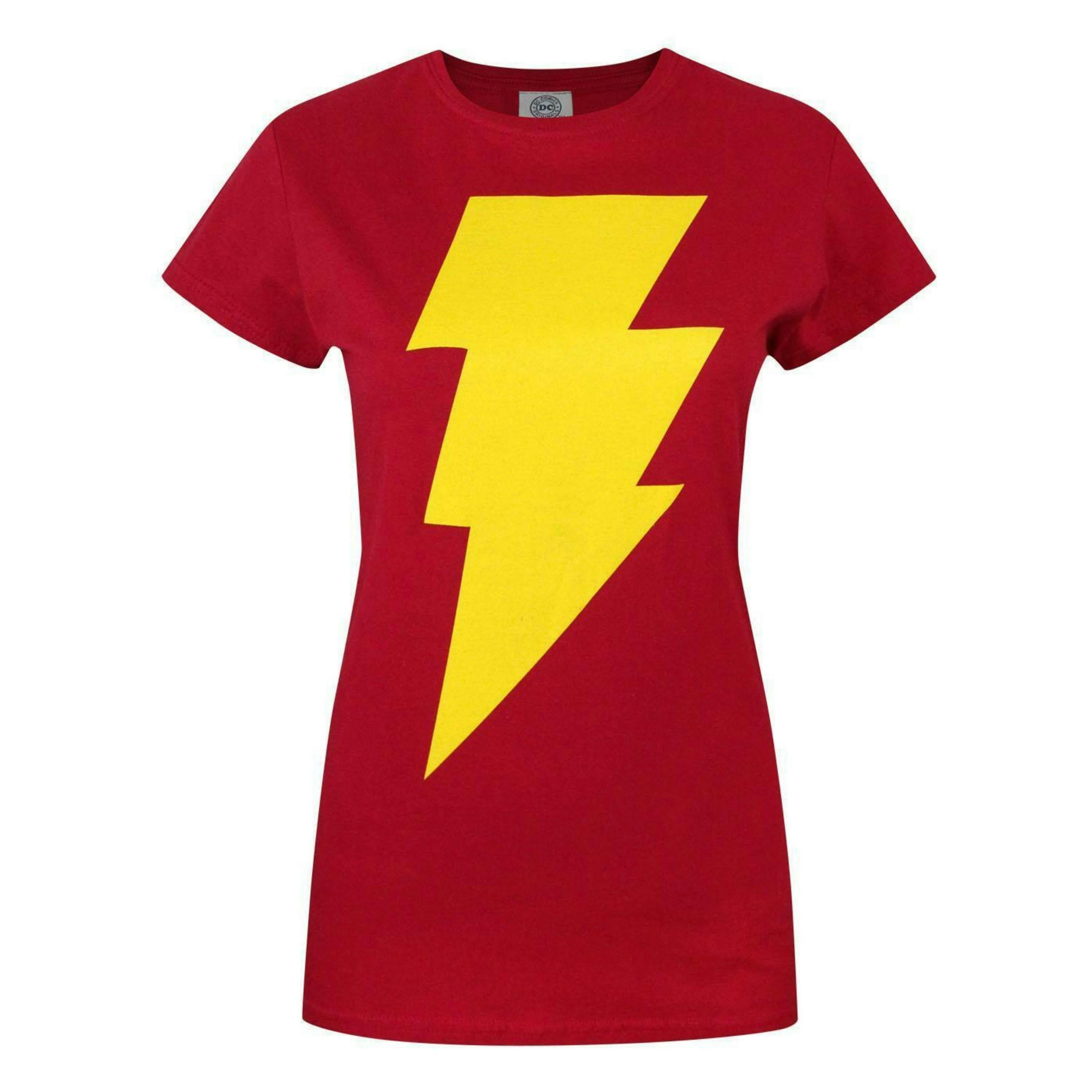 DC Comics Womens Red Shazam Logo Short Sleeved T-Shirt by Vanilla Underground , view 1 of 1