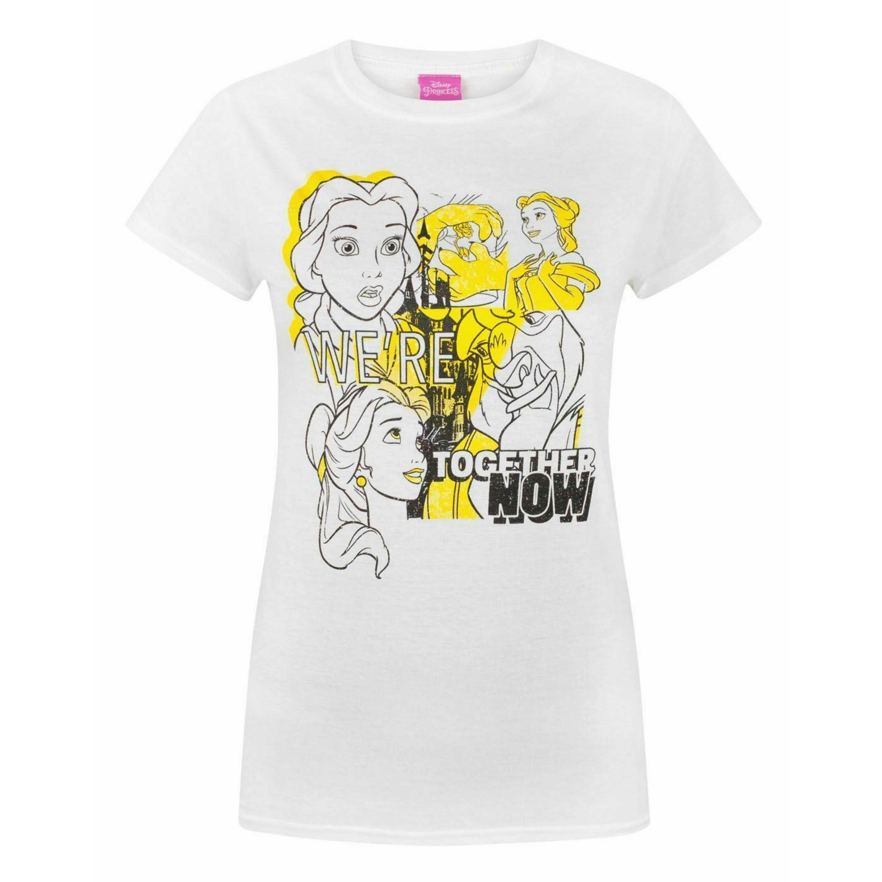 Disney Womens White Belle Short Sleeved T-Shirt by Vanilla Underground , view 1 of 4