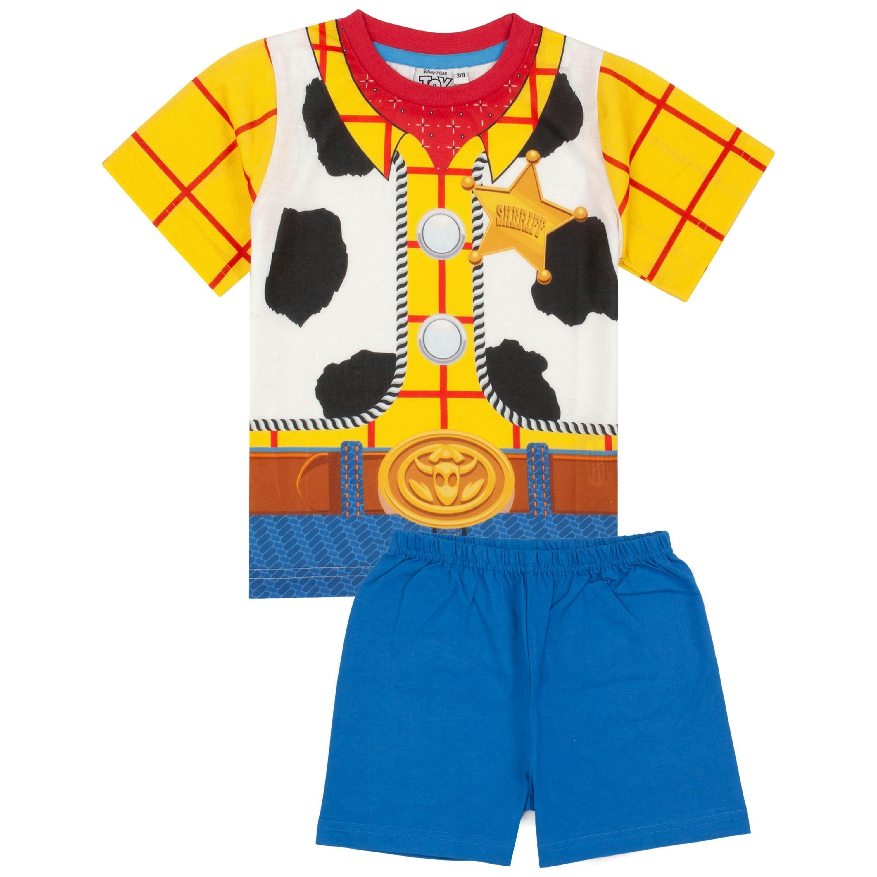 Disney Boys Blue Woody Short Sleeve Short Leg Pyjama Set by Vanilla Underground , view 1 of 5