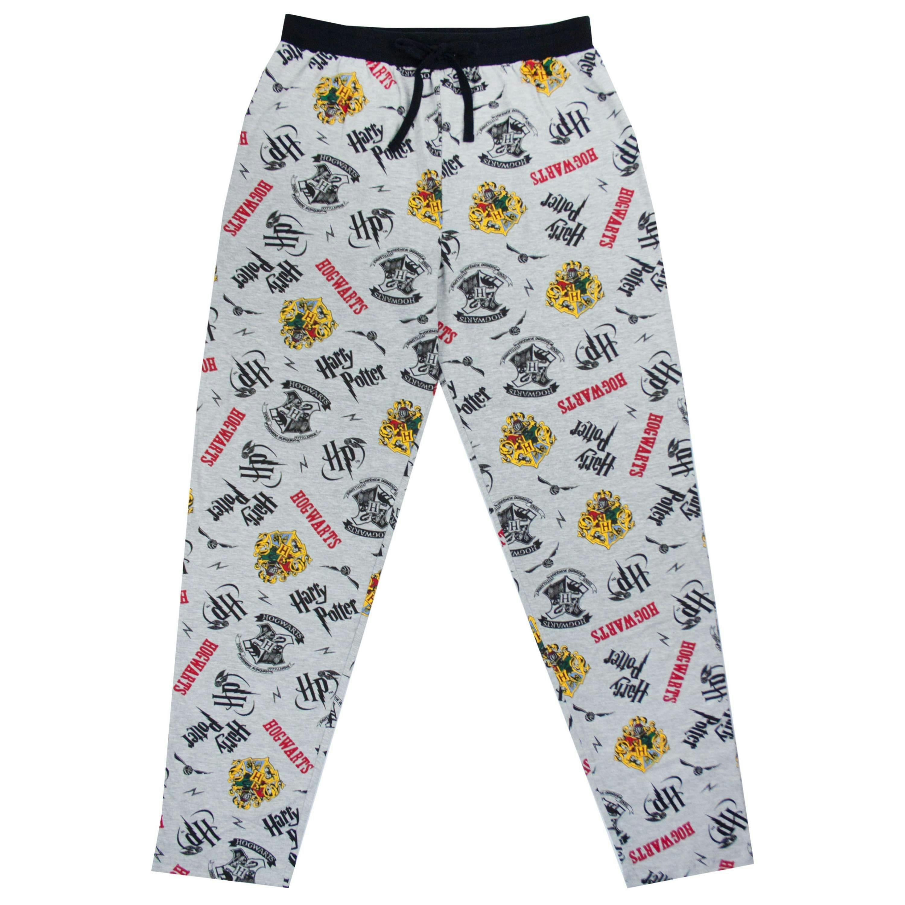 Harry Potter Mens Grey Hogwarts Crest Lounge Pants by Vanilla Underground , view 1 of 3