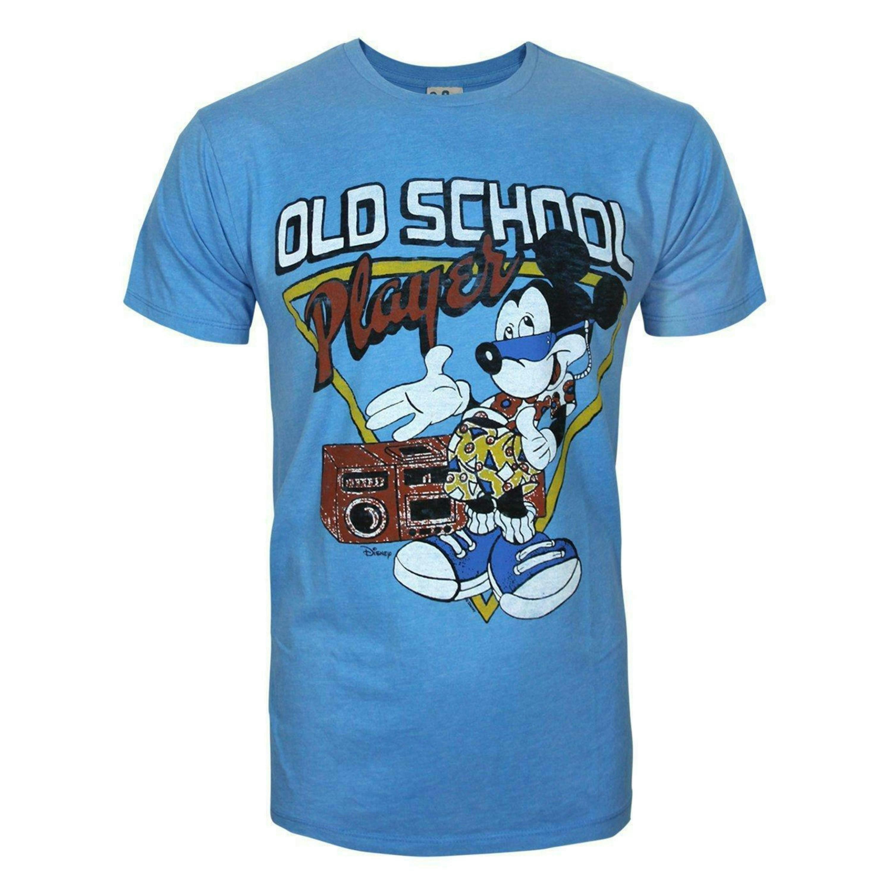 Junk Food Clothing Mens Blue Mickey Mouse Short Sleeved T-Shirt by Vanilla Underground , view 1 of 1
