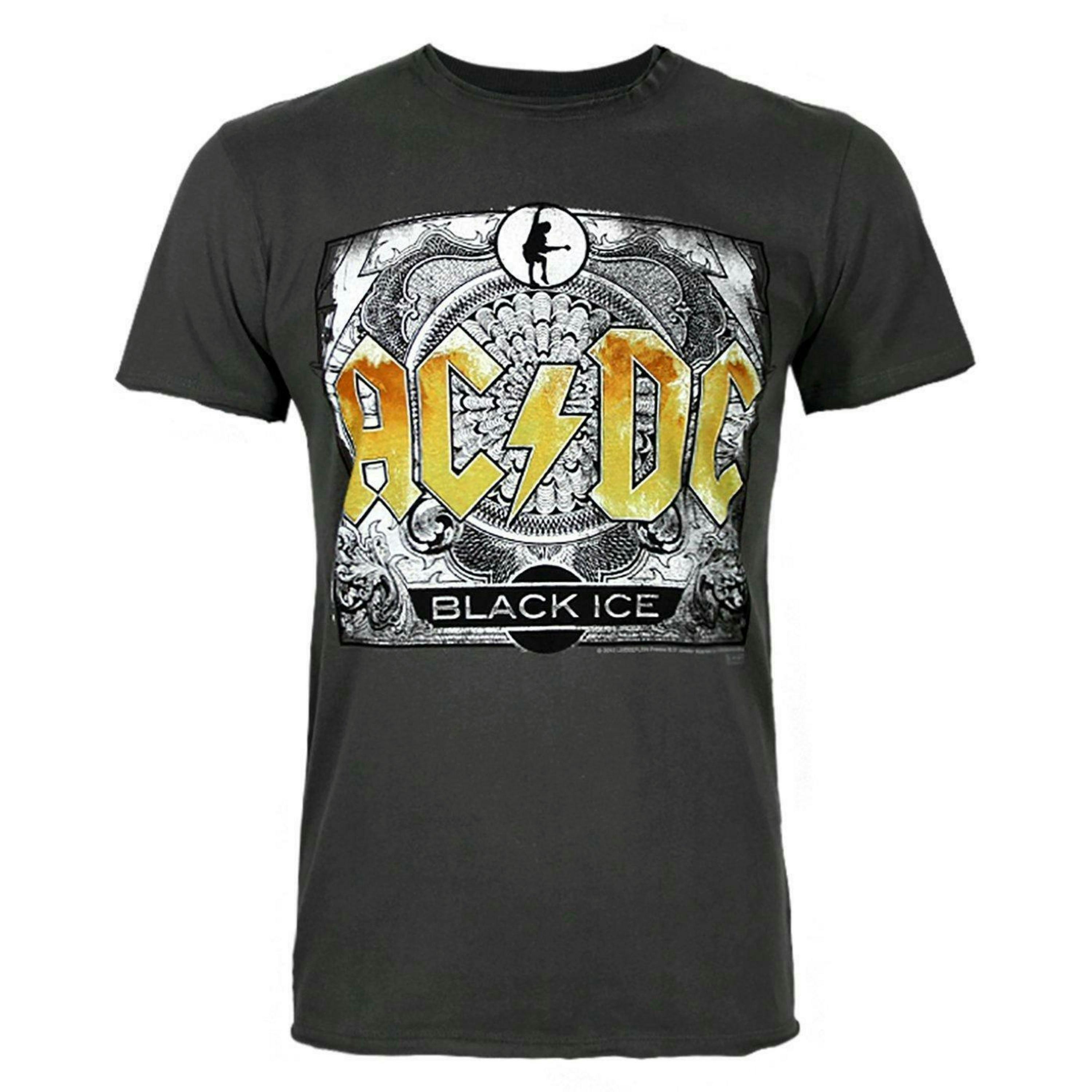 Amplified Clothing Mens Grey AC/DC Short Sleeved T-Shirt by Vanilla ...