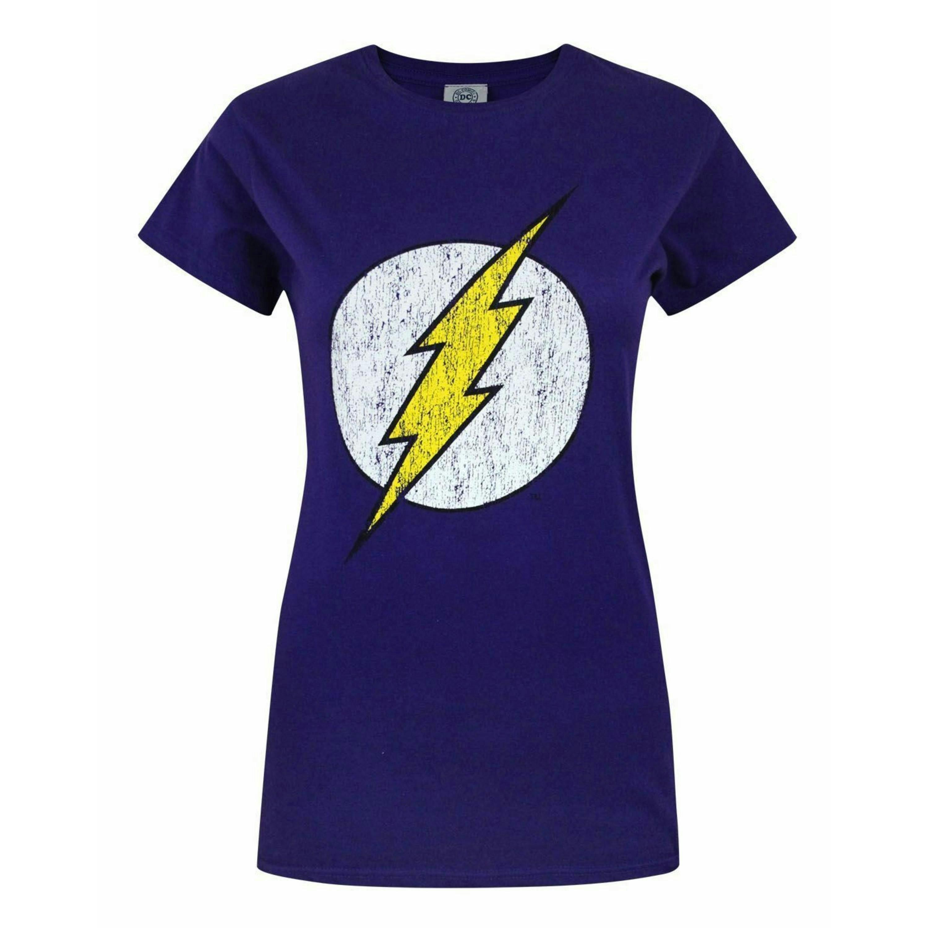 DC Comics Womens Purple Logo Short Sleeved T-Shirt by Vanilla Underground , view 1 of 4