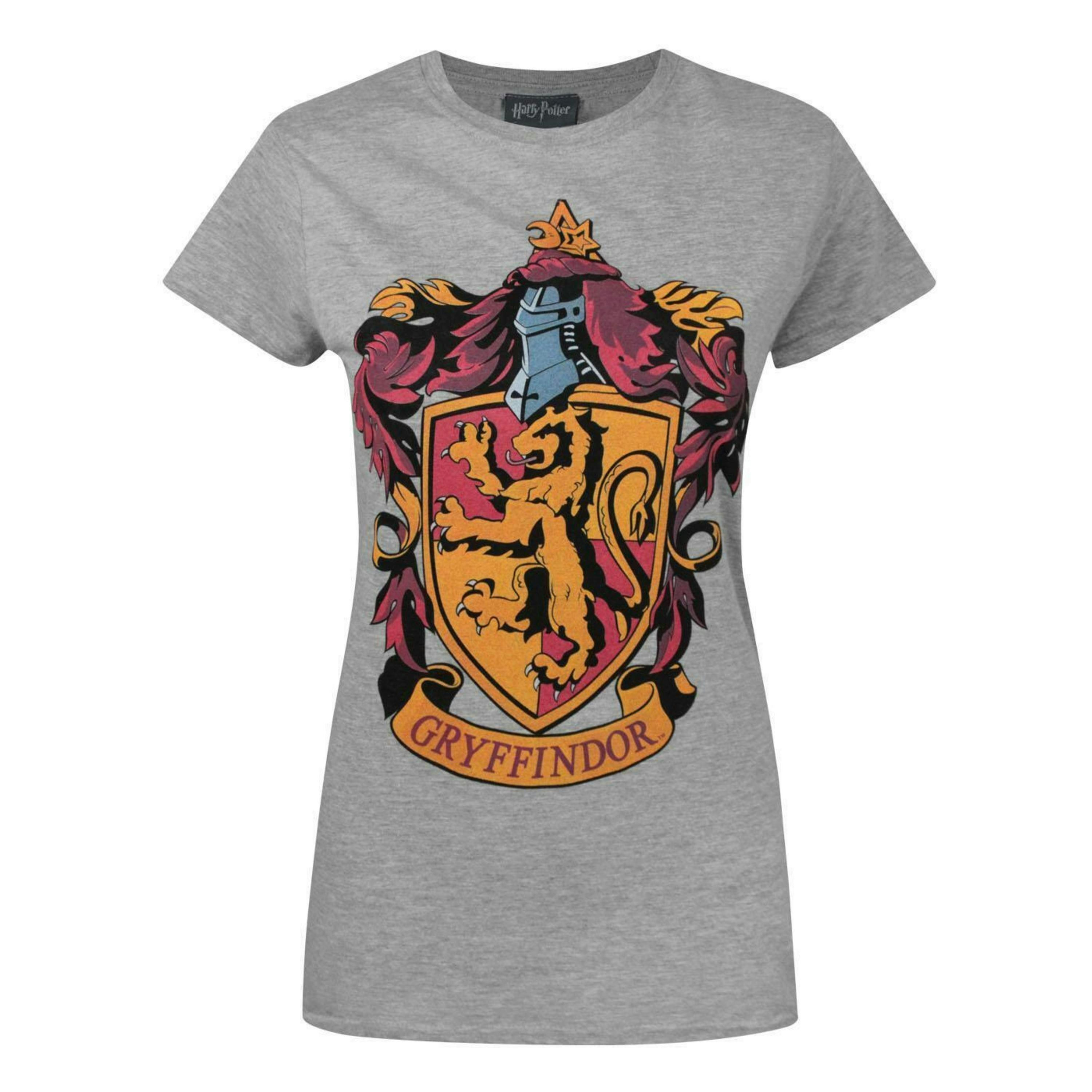 Harry Potter Womens Grey Gryffindor House Crest Short Sleeved T-Shirt by Vanilla Underground , view 1 of 4