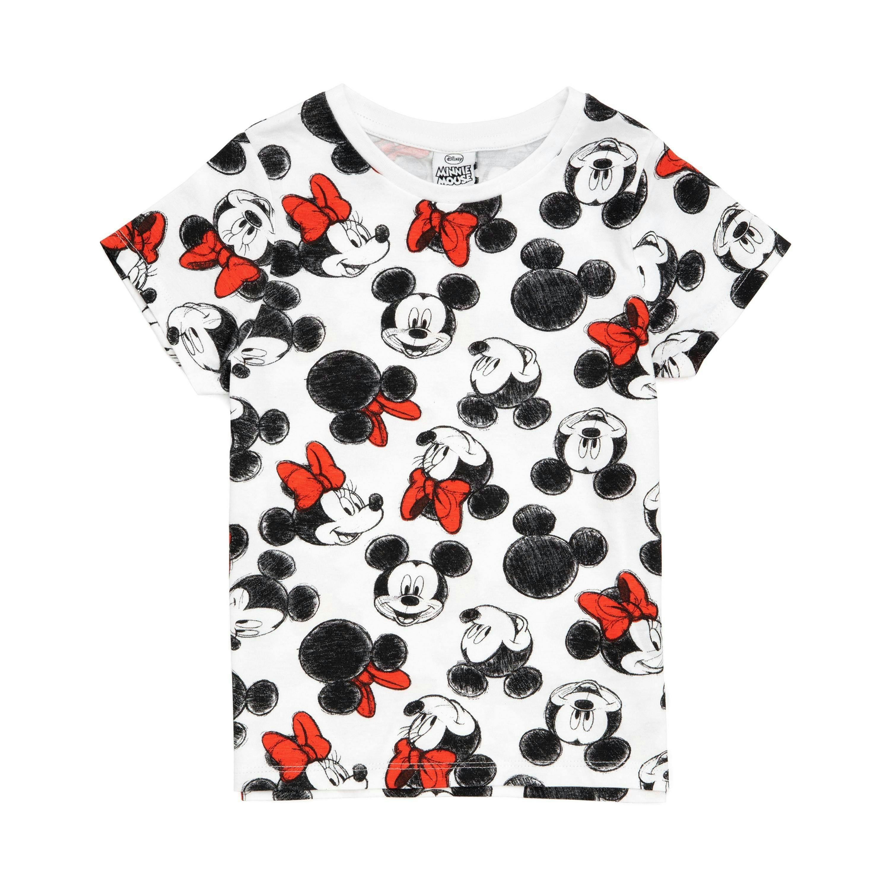 Disney Girls White Mickey Mouse, Minnie Mouse Short Sleeved T-Shirt by Vanilla Underground , view 1 of 5