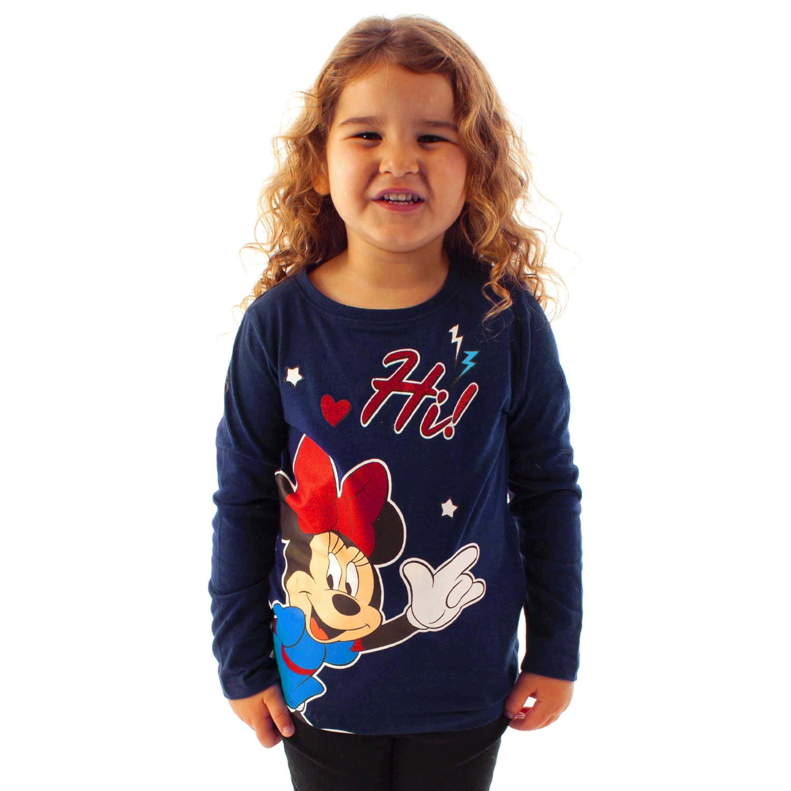 Disney Girls Blue Minnie Mouse Short Sleeved T-Shirt by Vanilla Underground , view 1 of 6