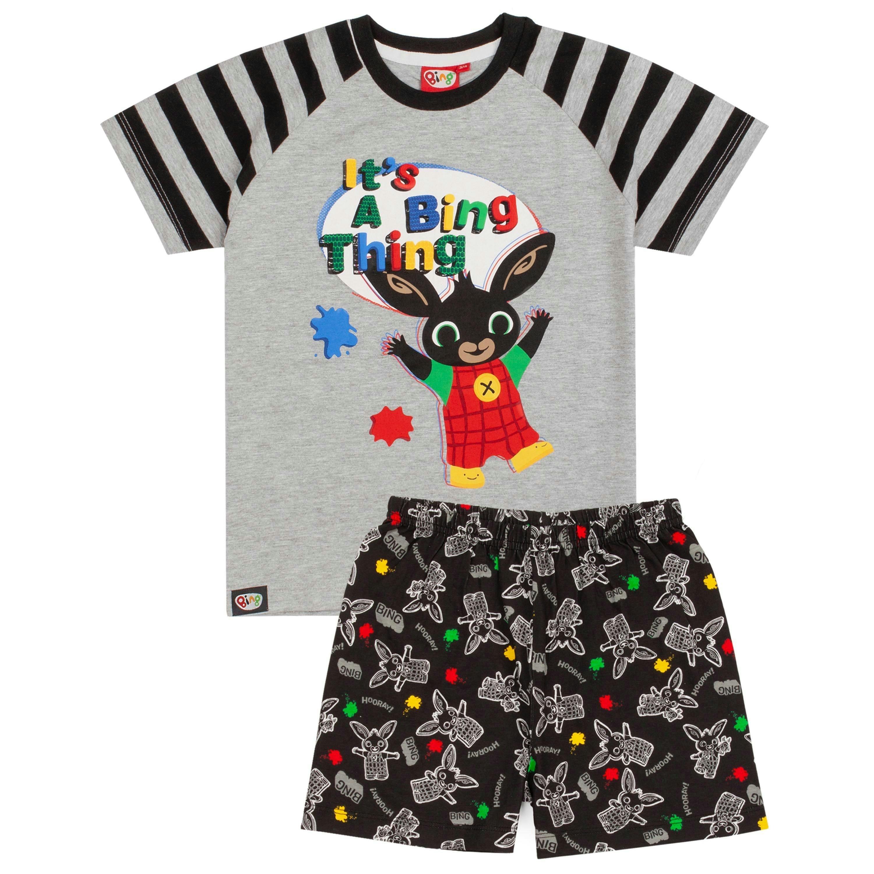 Bing Bunny Boys Grey Short Sleeve Short Leg Pyjama Set by Vanilla Underground , view 1 of 5