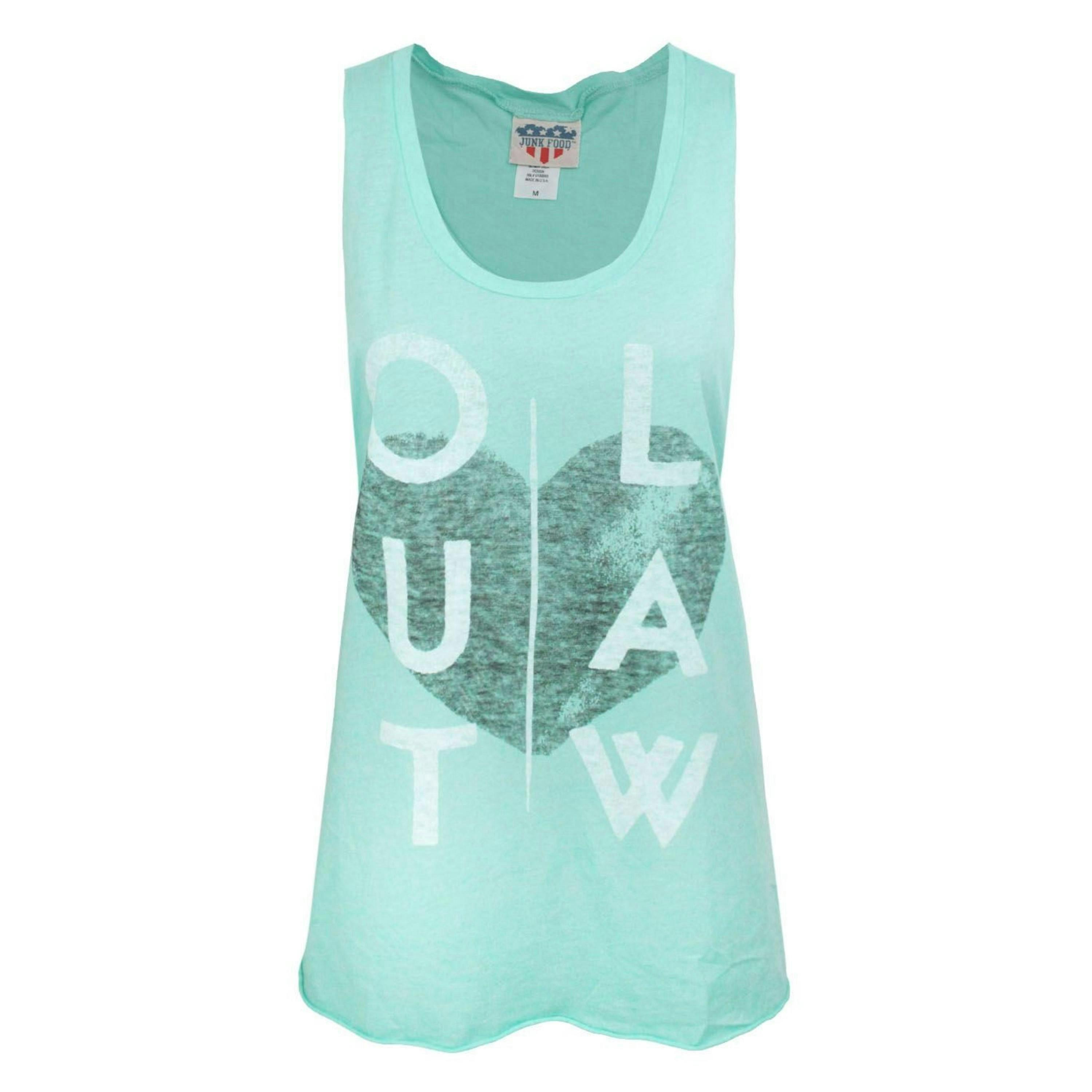 Junk Food Clothing Womens Green Distressed Outlaw Print Vest by Vanilla Underground , view 1 of 1