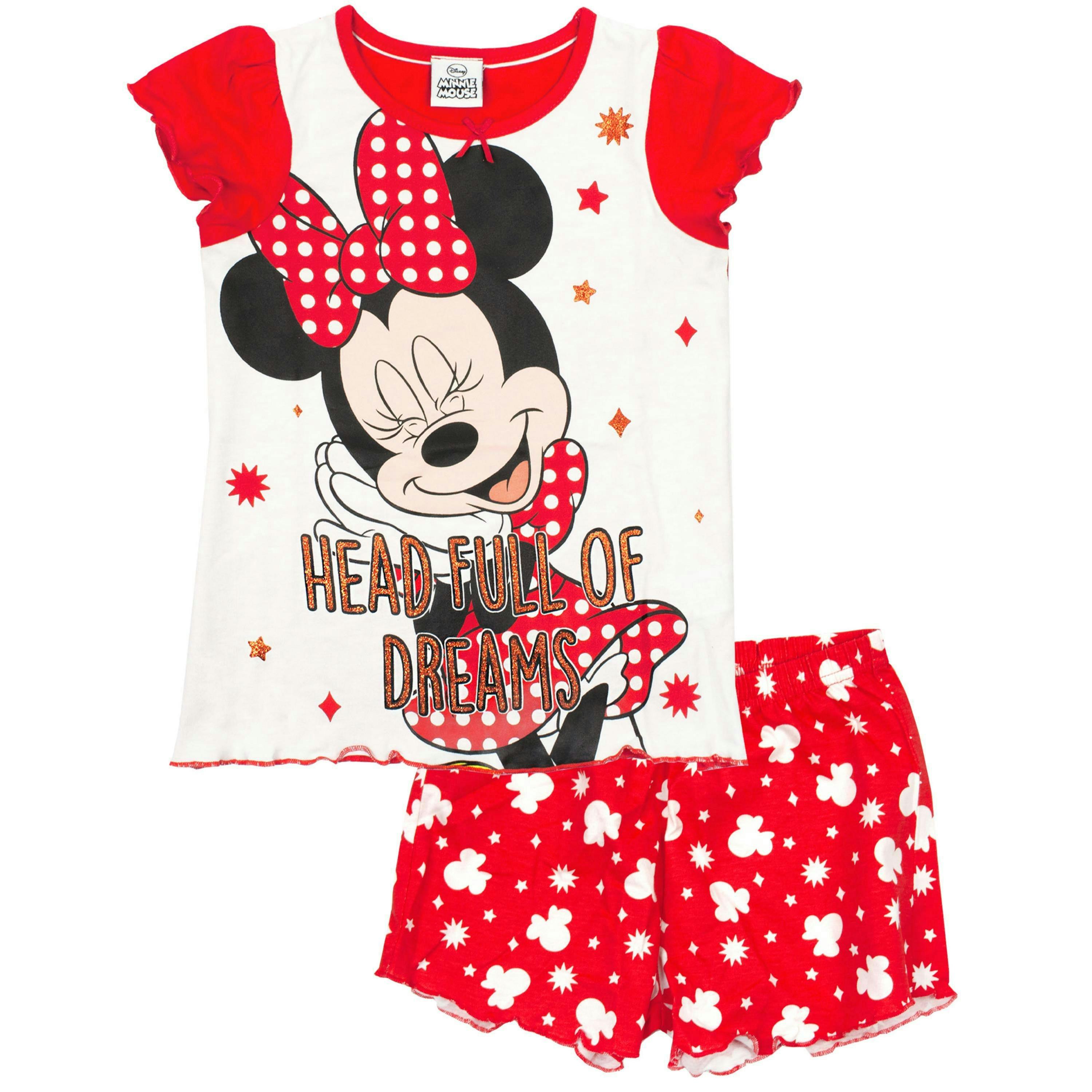 Disney Girls Red Minnie Mouse Short Sleeve Short Leg Pyjama Set by Vanilla Underground , view 1 of 2