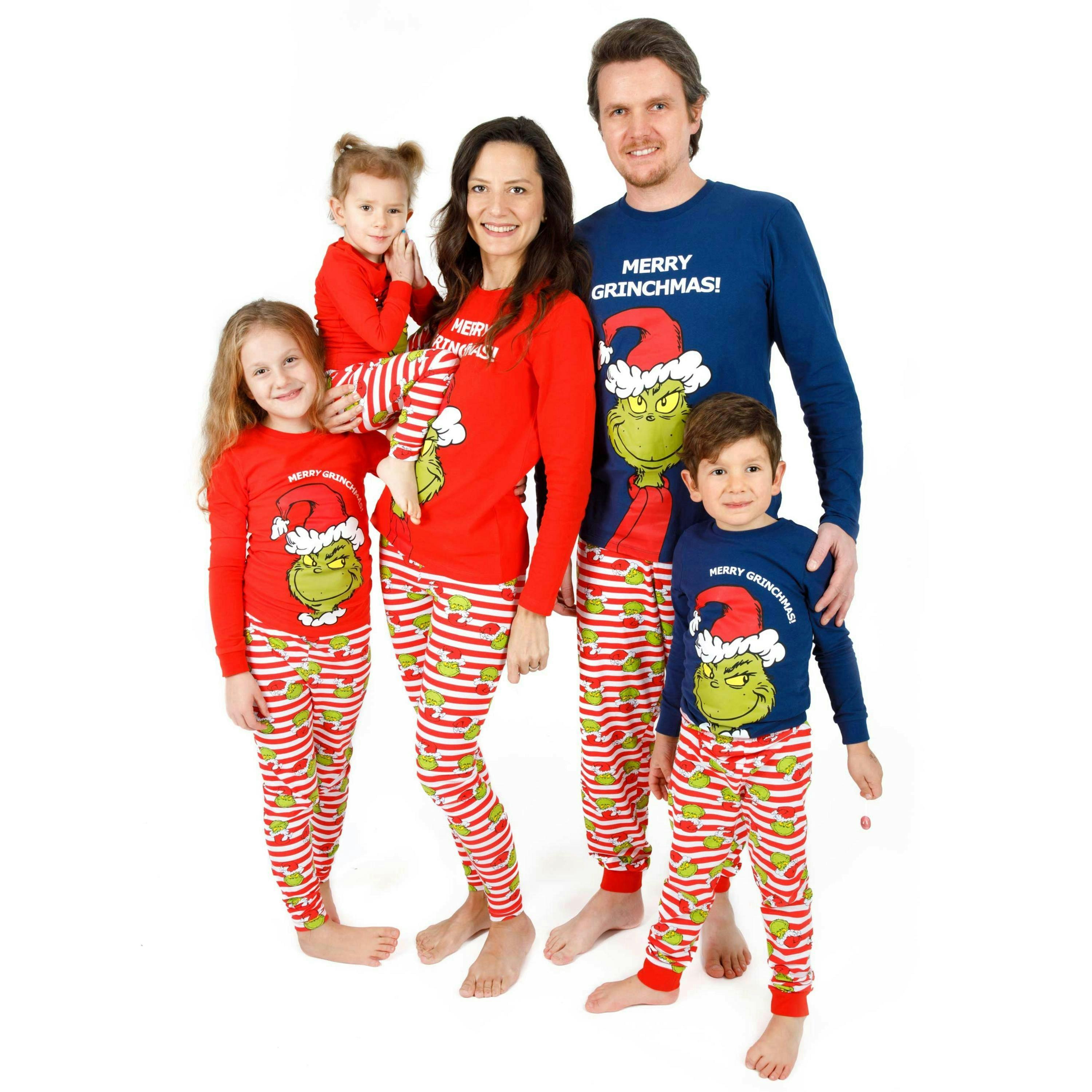 The Grinch Mens Blue Merry Grinchmas Long Sleeve Long Leg Pyjama Set by Vanilla Underground , view 1 of 5