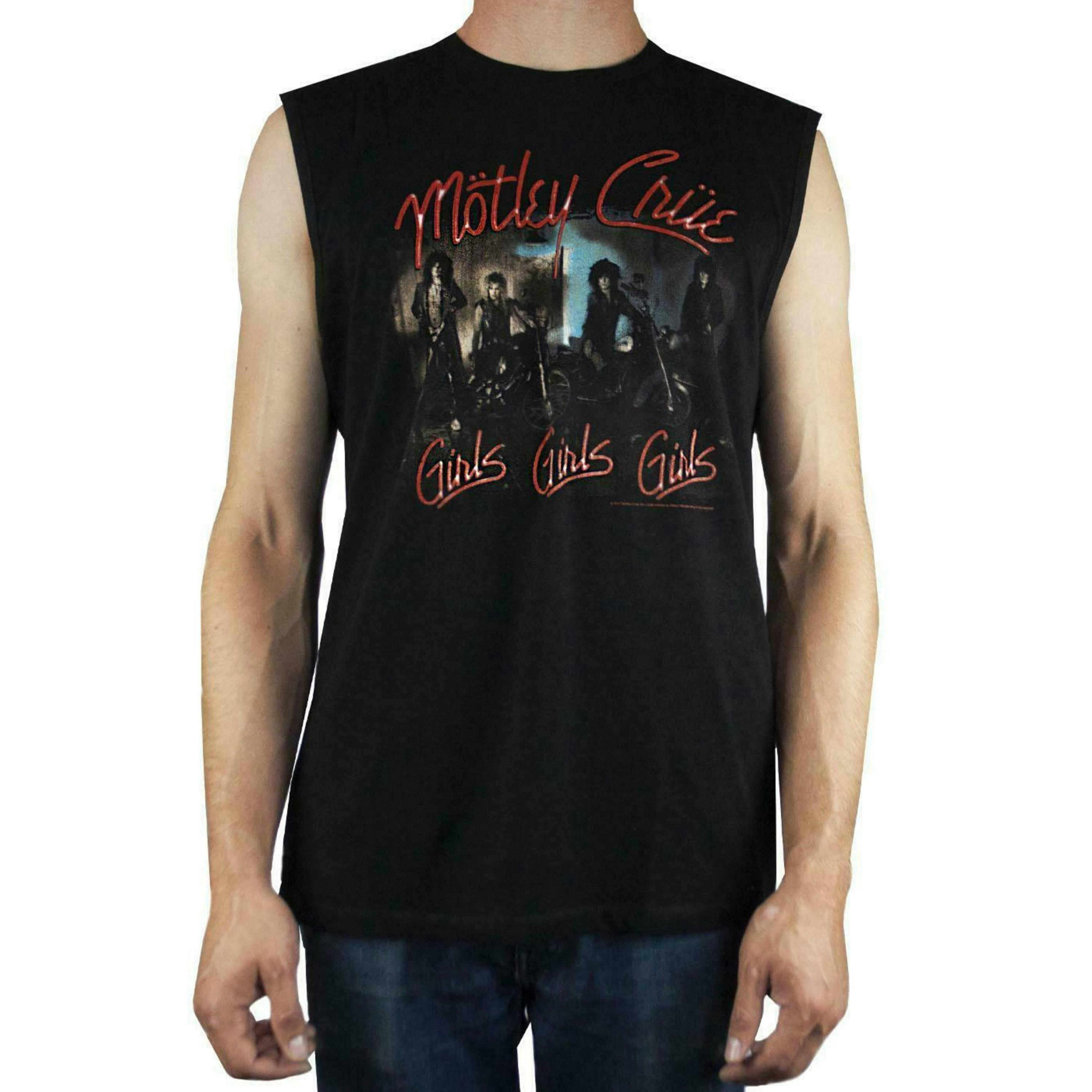 Amplified Clothing Mens Black Motley Crue Sleeveless T-Shirt by Vanilla Underground , view 1 of 4