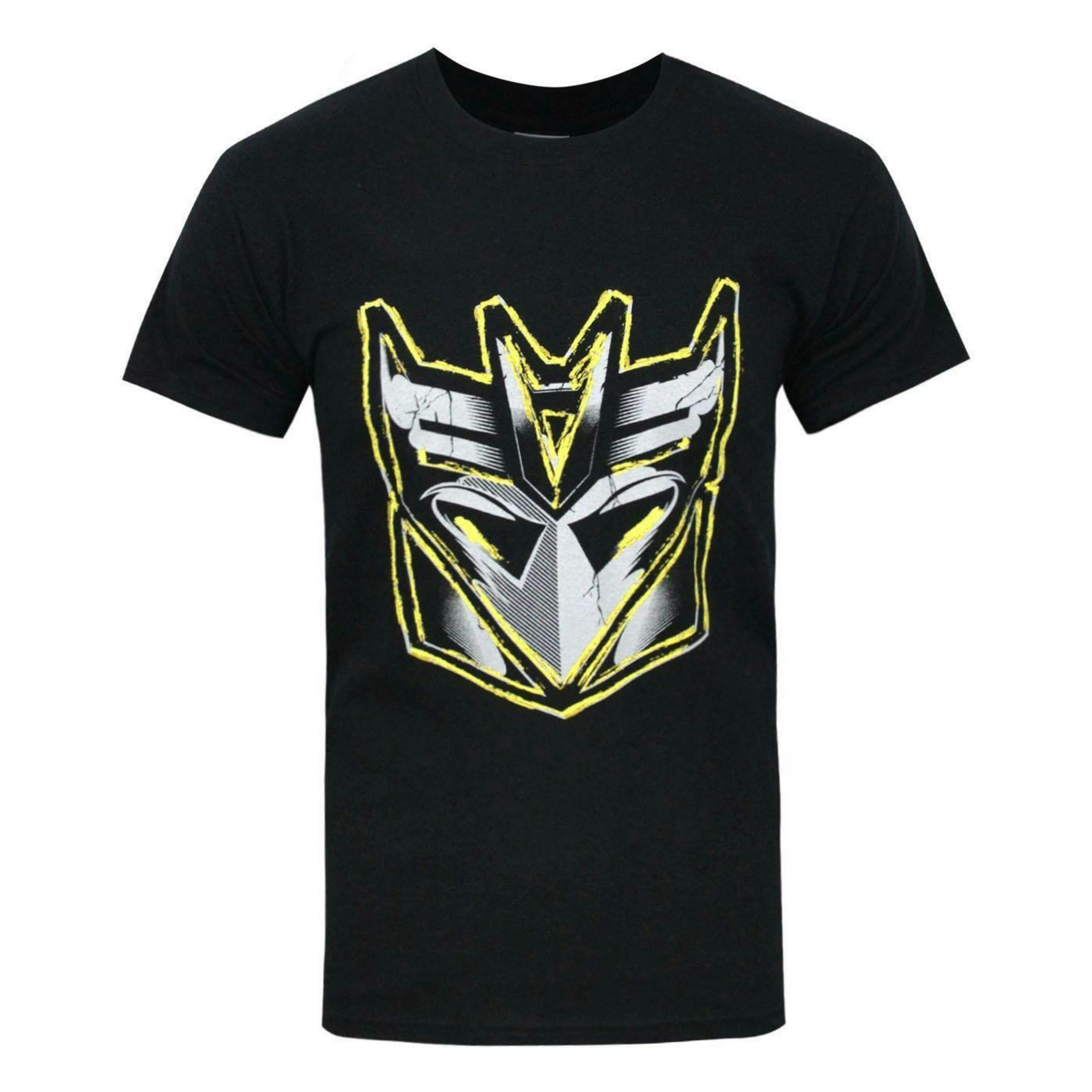 Transformers Mens Black Metallic Logo Short Sleeved T-Shirt by Vanilla Underground , view 1 of 4