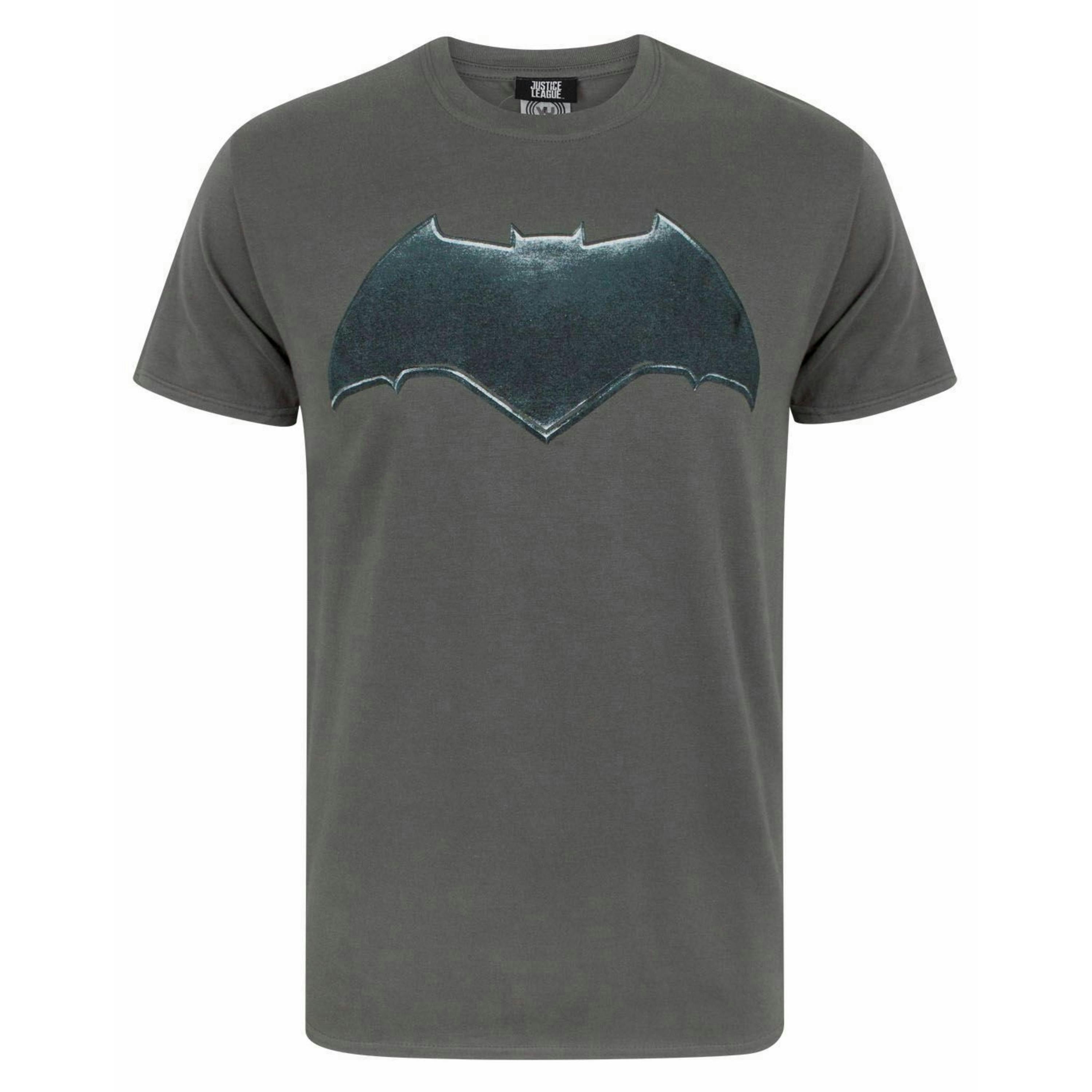 DC Comics Mens Grey Batman Logo Short Sleeved T-Shirt by Vanilla Underground , view 1 of 4