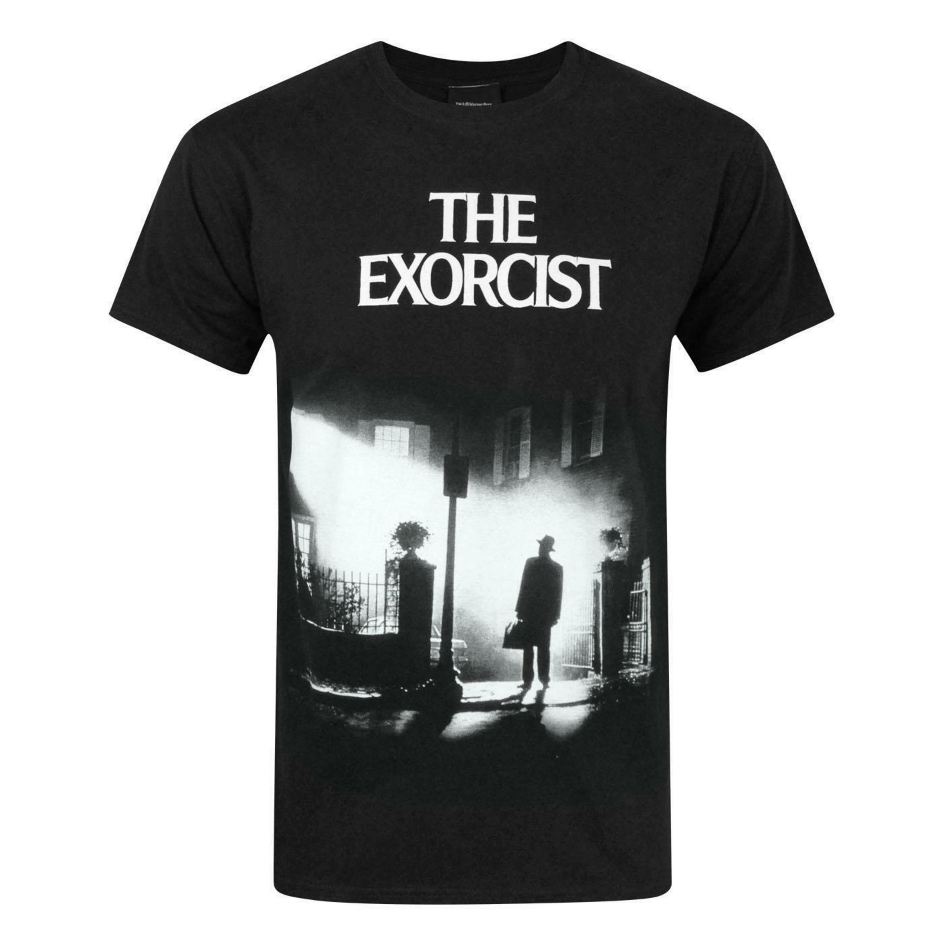 Exorcist Mens Black Movie Graphic Short Sleeved T-Shirt by Vanilla Underground , view 1 of 4