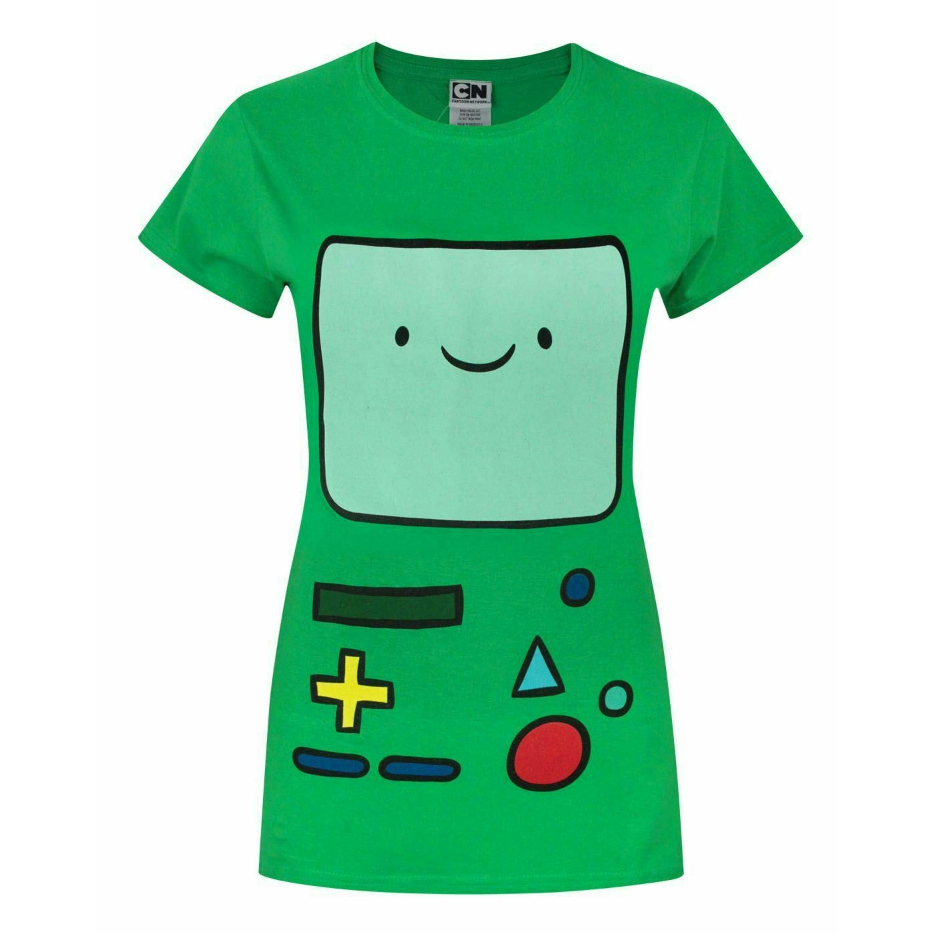 Adventure Time Womens Green Bmo Short Sleeved T-Shirt by Vanilla Underground , view 1 of 4