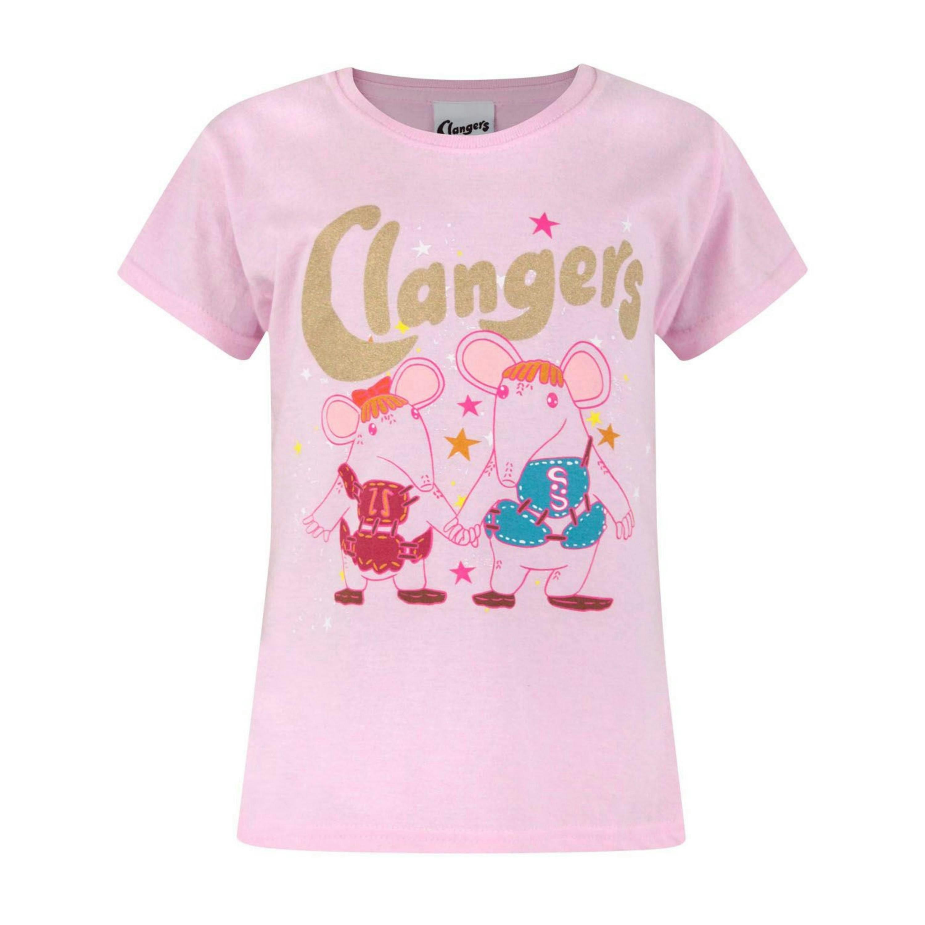 Clangers Girls Pink Glitter Pink Short Sleeved T-Shirt by Vanilla Underground , view 1 of 1