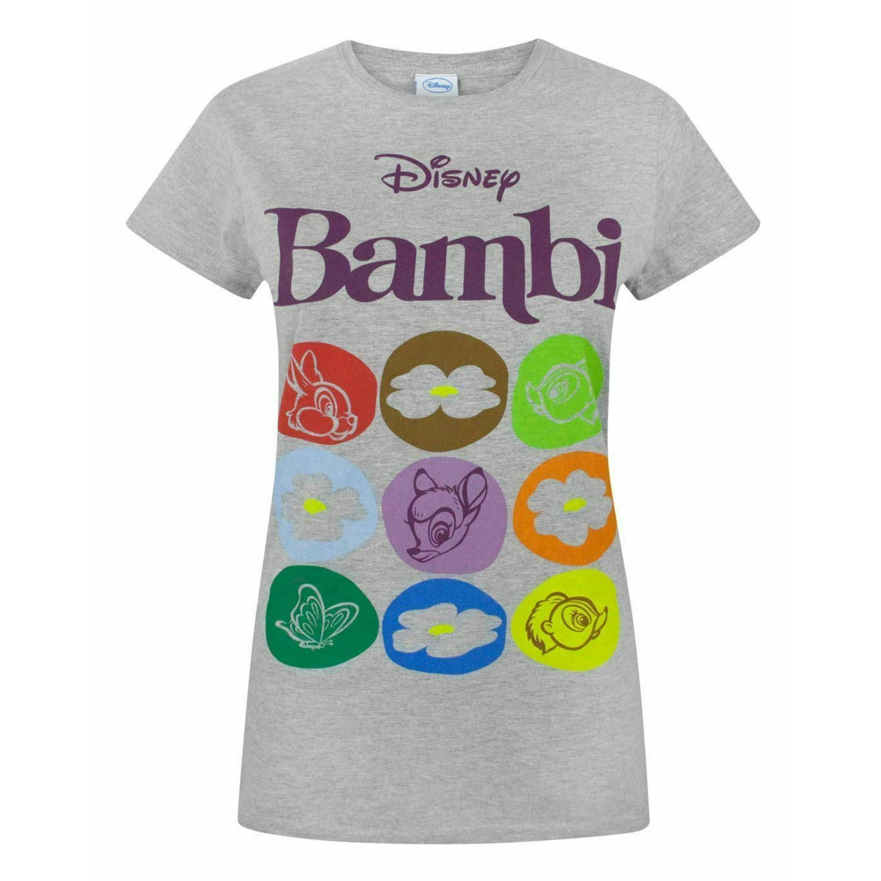 Disney Bambi WomensGrey Short Sleeved T-Shirt by Vanilla Underground , view 1 of 4