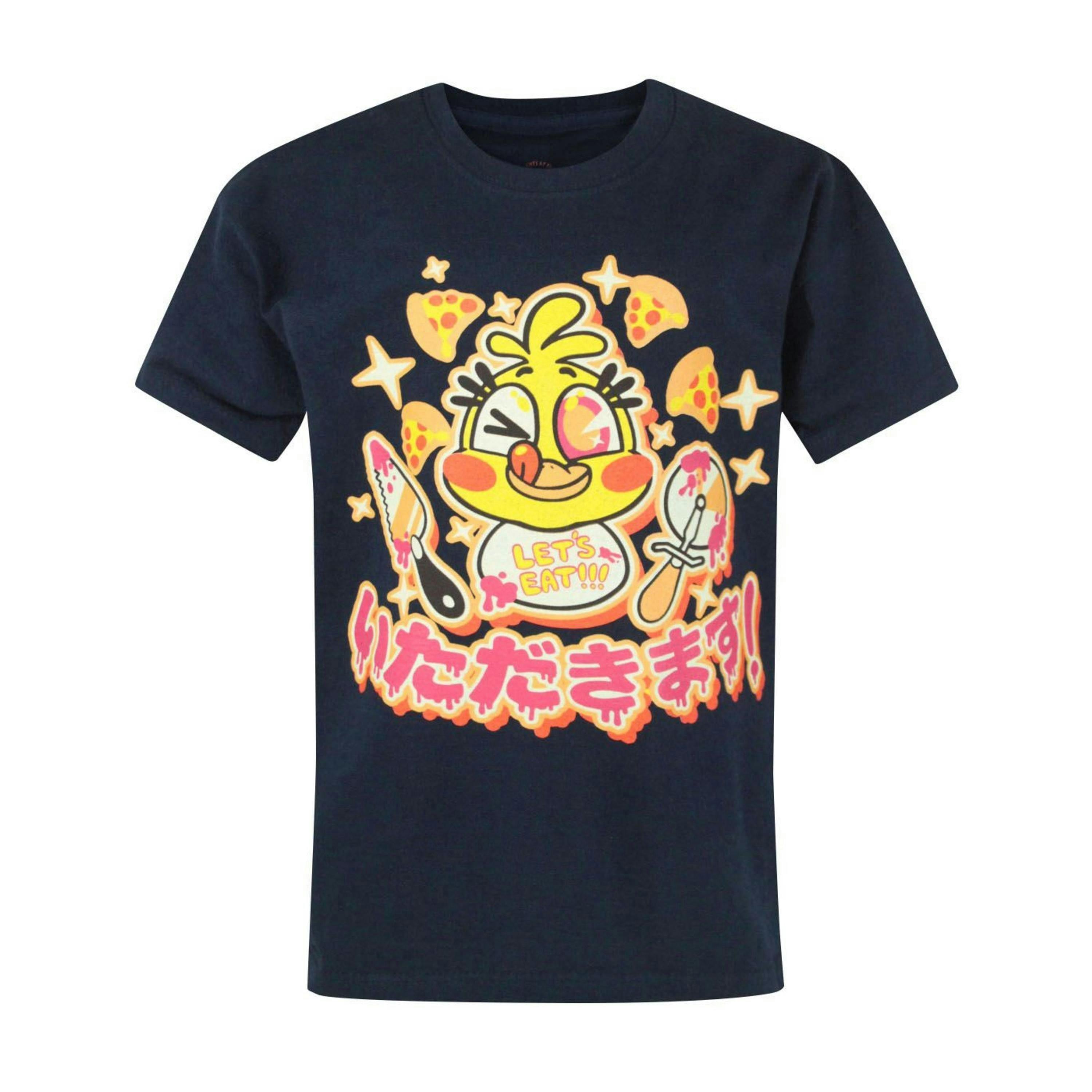 Five Nights At Freddy's Boys Blue Chica Chicadakimasu Short Sleeved T-Shirt by Vanilla Underground , view 1 of 1