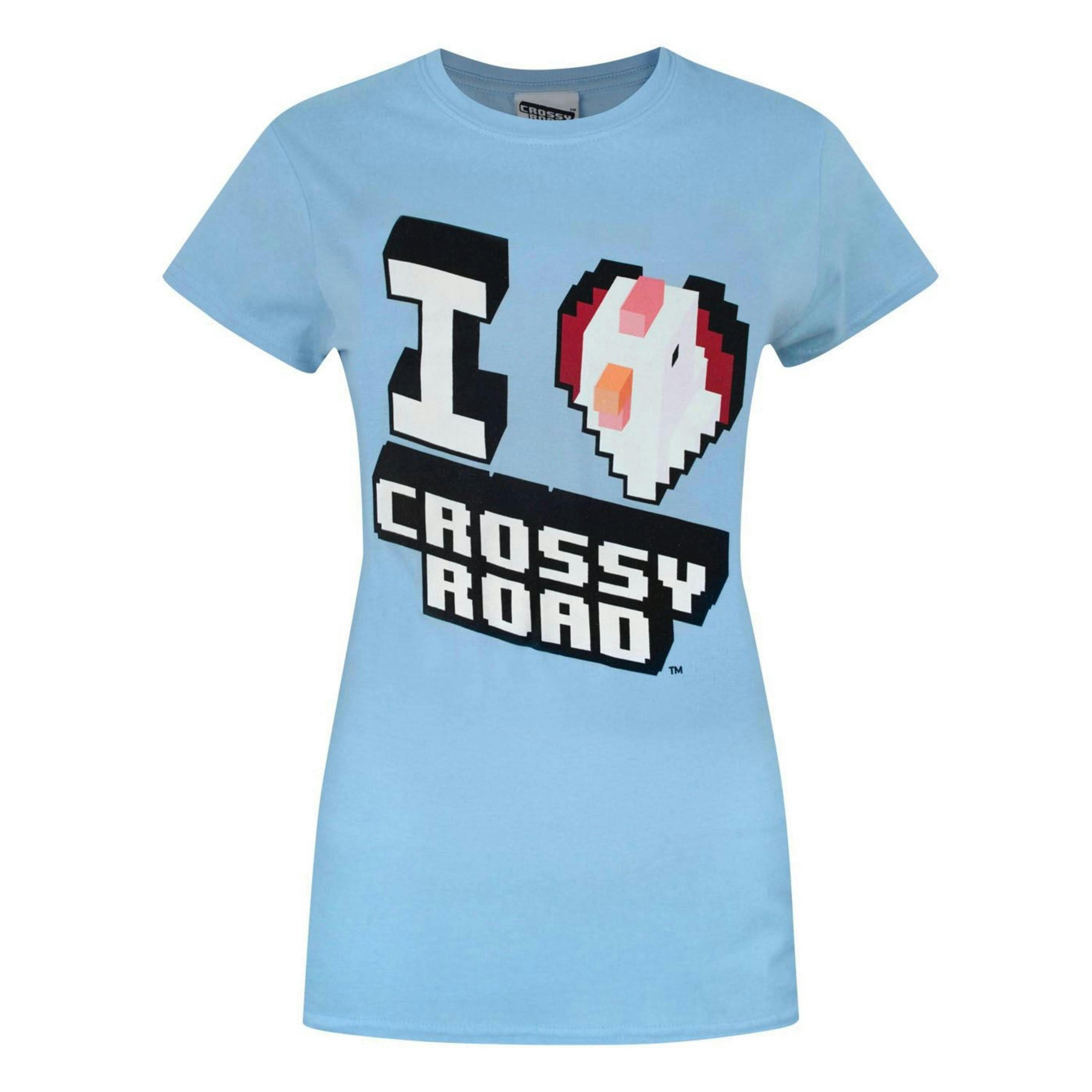 Crossy Road Womens Blue Logo Short Sleeved T-Shirt by Vanilla Underground , view 1 of 1