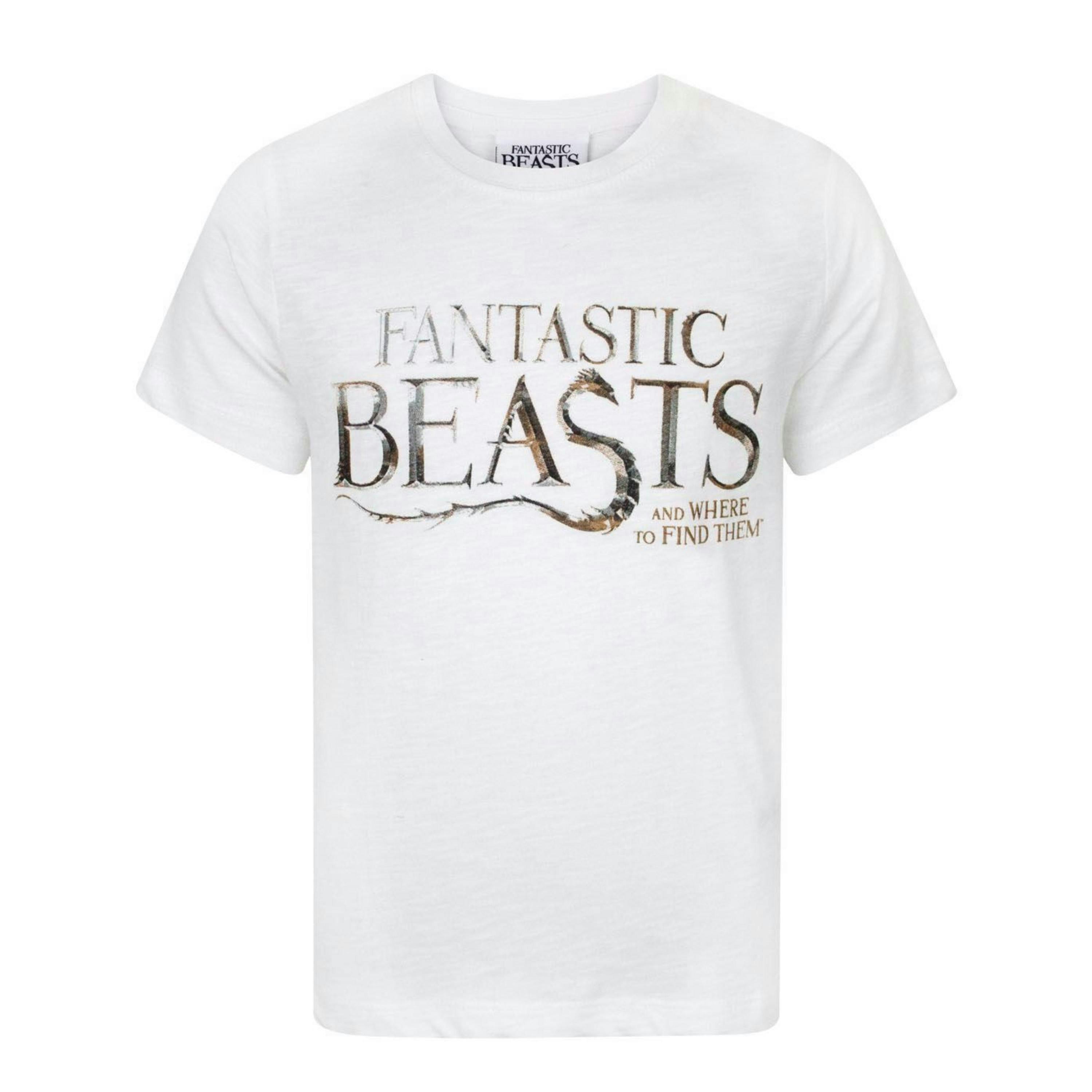 Fantastic Beasts And Where To Find Them Boys White Short Sleeved T-Shirt by Vanilla Underground , view 1 of 4