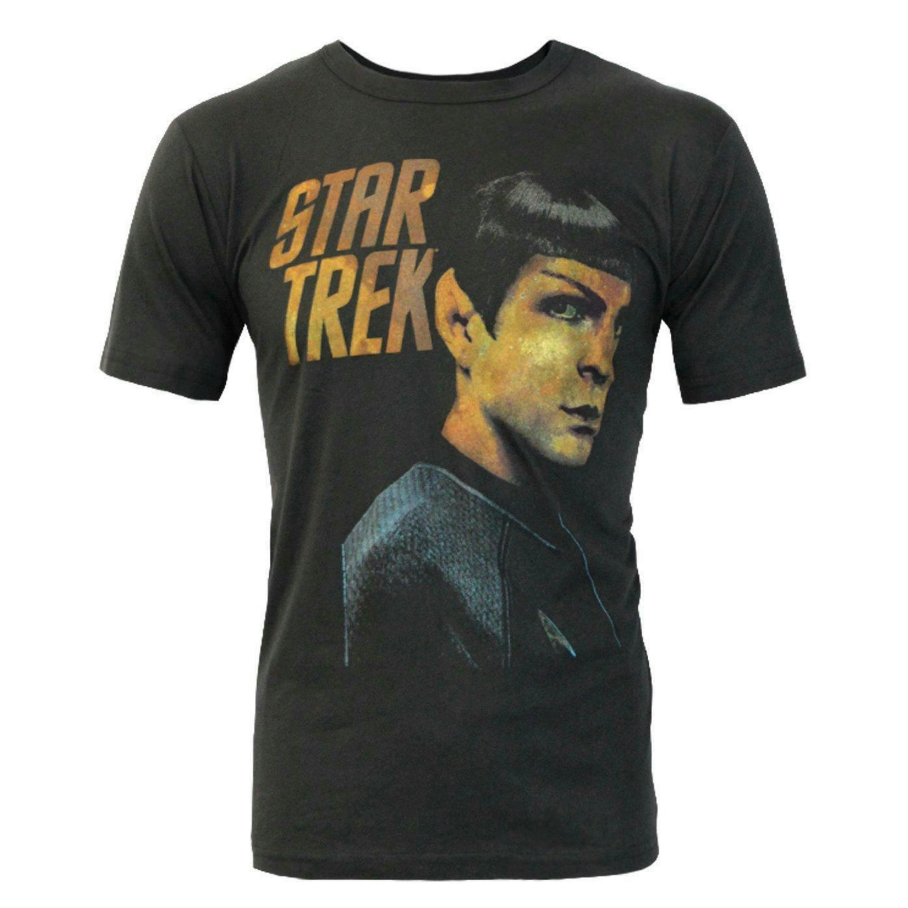 Junk Food Clothing Mens Black Star Trek Short Sleeved T-Shirt by Vanilla Underground , view 1 of 4