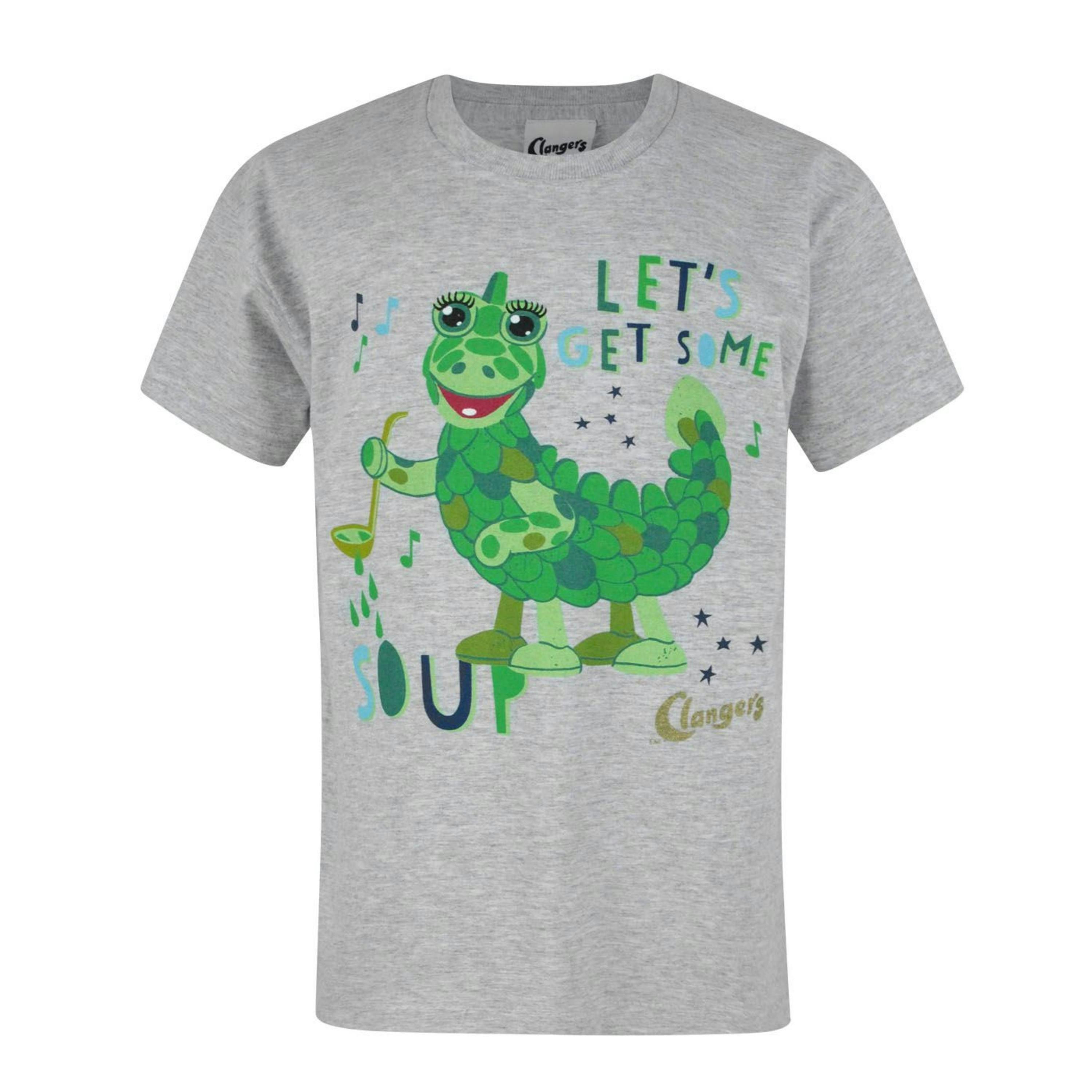 Clangers Boys Grey Soup Dragon Short Sleeved T-Shirt by Vanilla Underground , view 1 of 1
