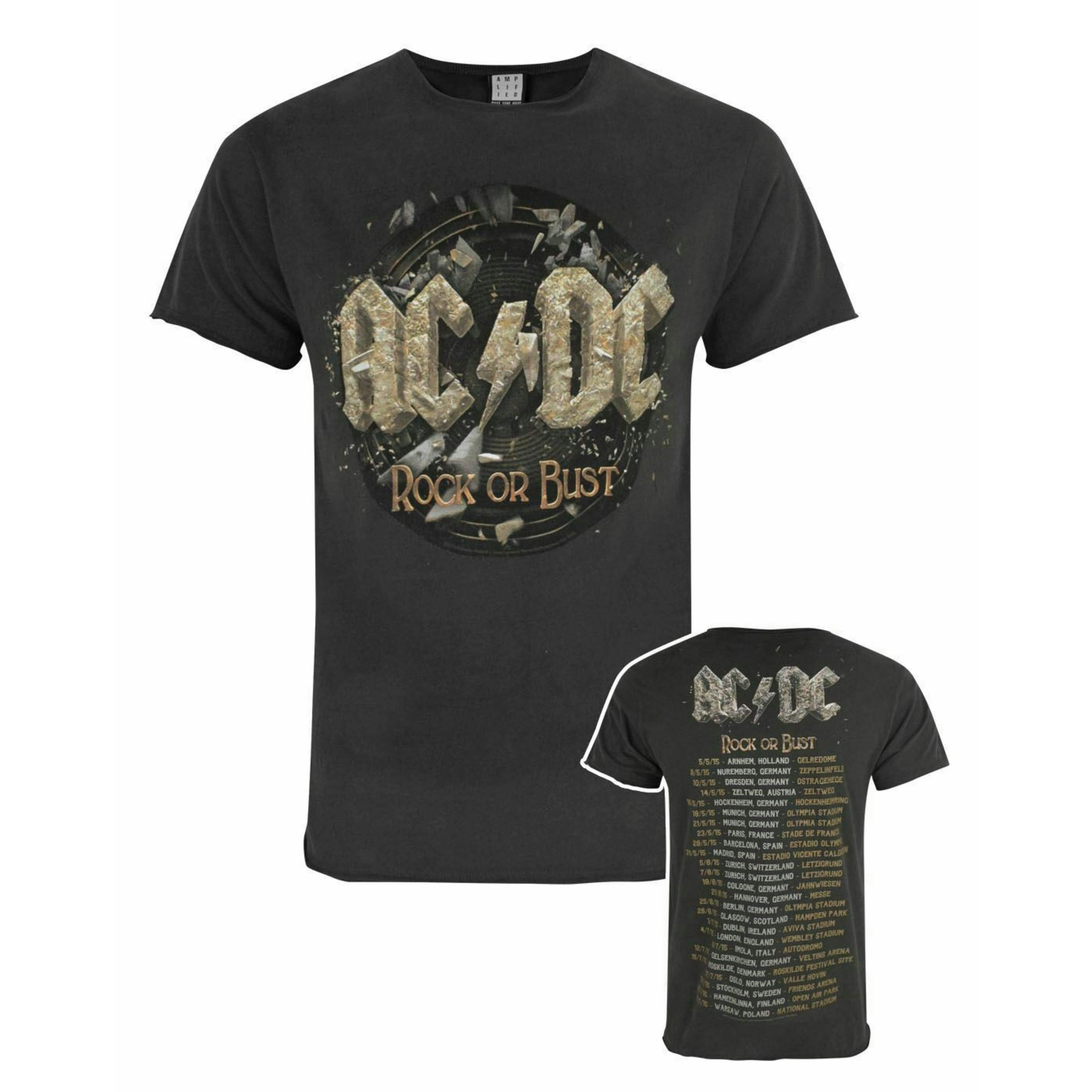 Amplified Clothing Mens Grey Ac/Dc Short Sleeved T-Shirt by Vanilla Underground , view 1 of 4