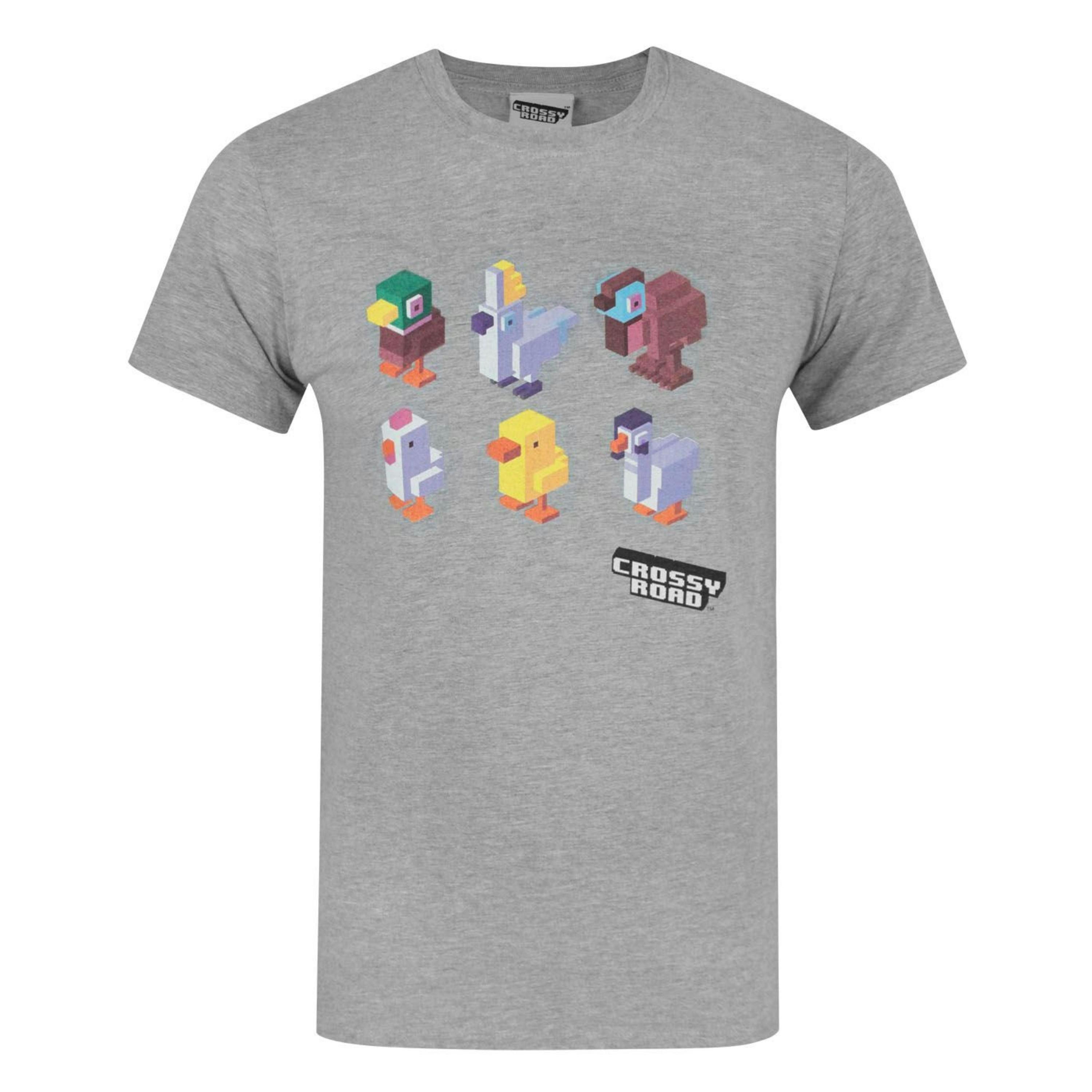 Crossy Road Mens Grey Short Sleeved T-Shirt by Vanilla Underground , view 1 of 1