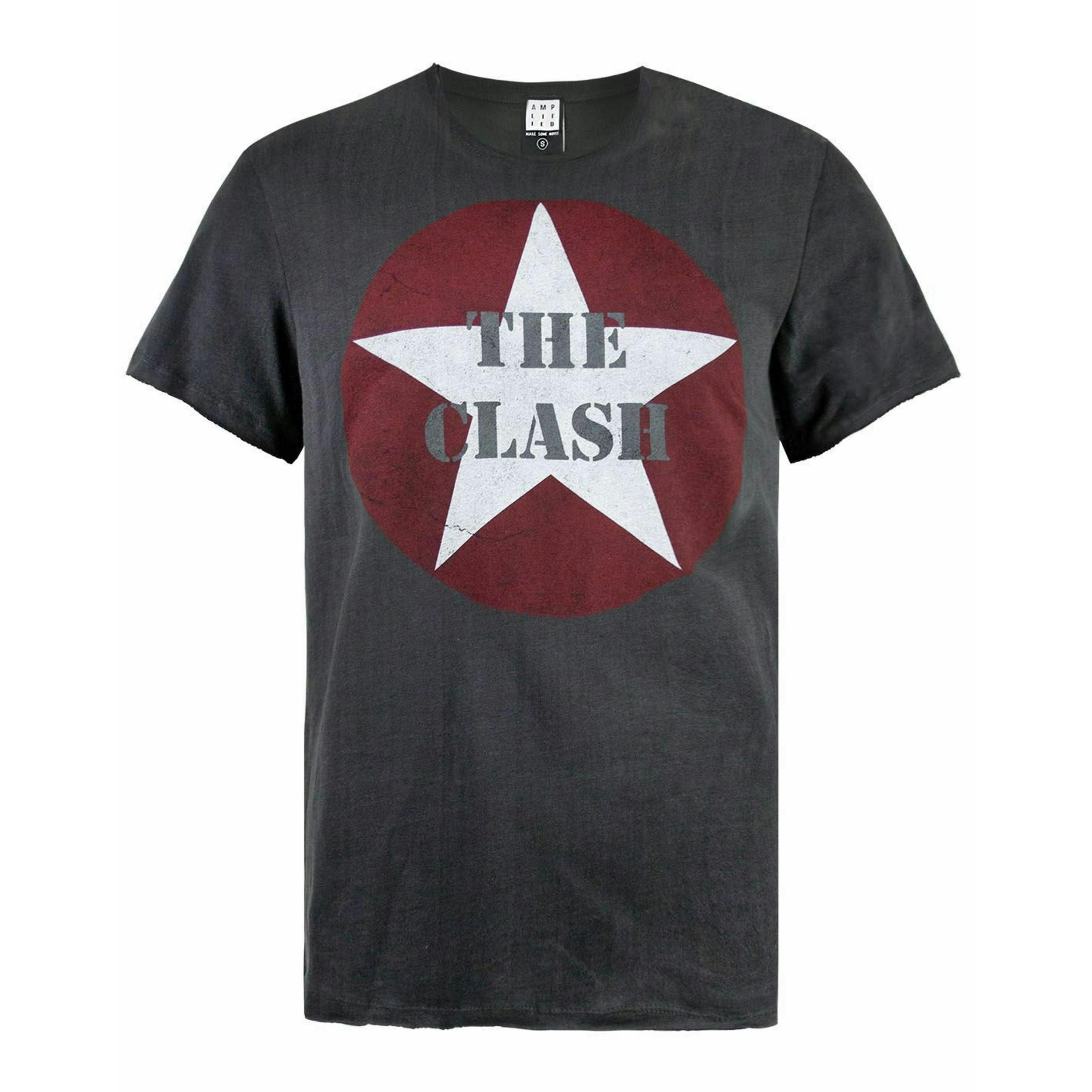 Amplified Clothing Mens Grey The Clash Short Sleeved T-Shirt by Vanilla Underground , view 1 of 4