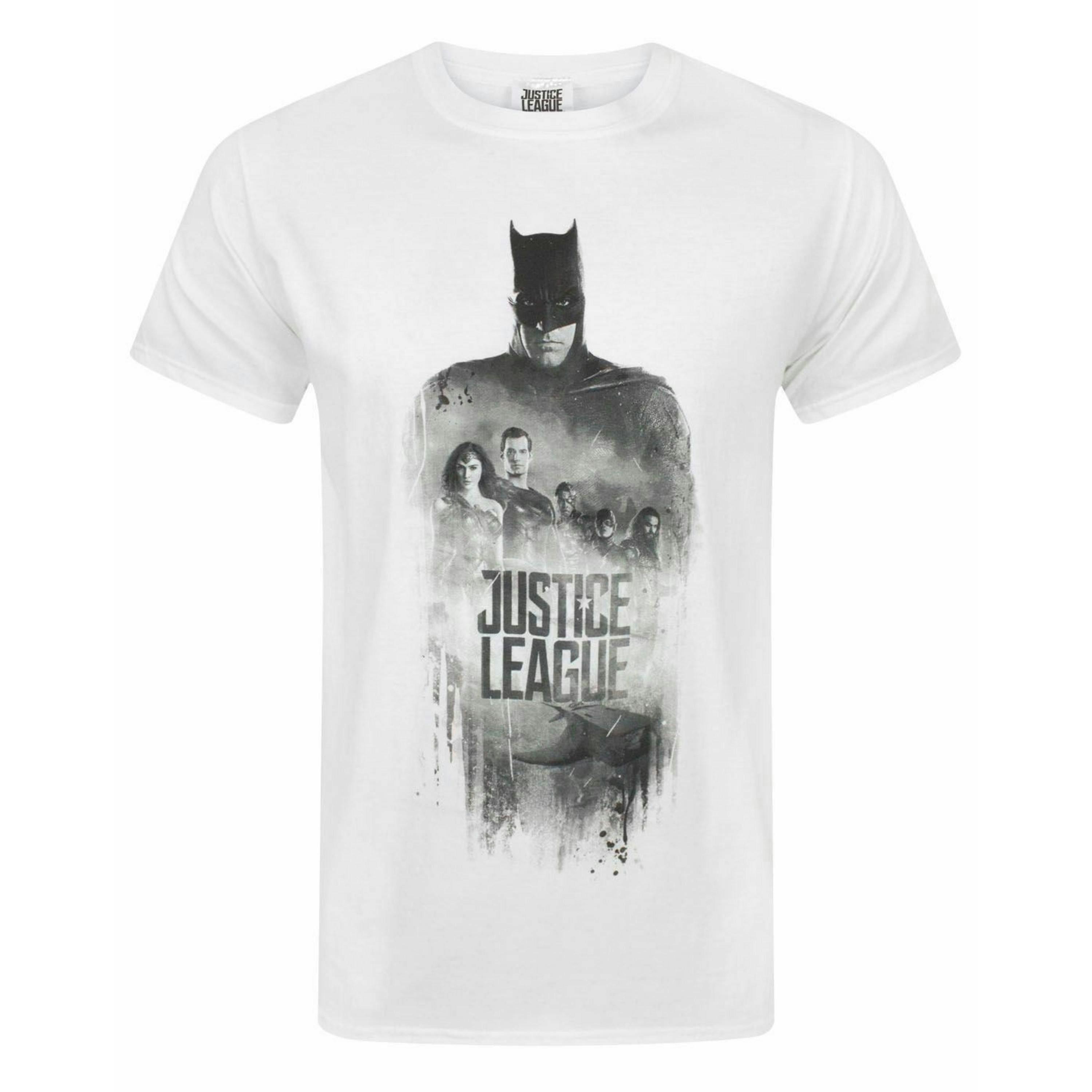 DC Comics Mens White Justice League Short Sleeved T-Shirt by Vanilla Underground , view 1 of 4