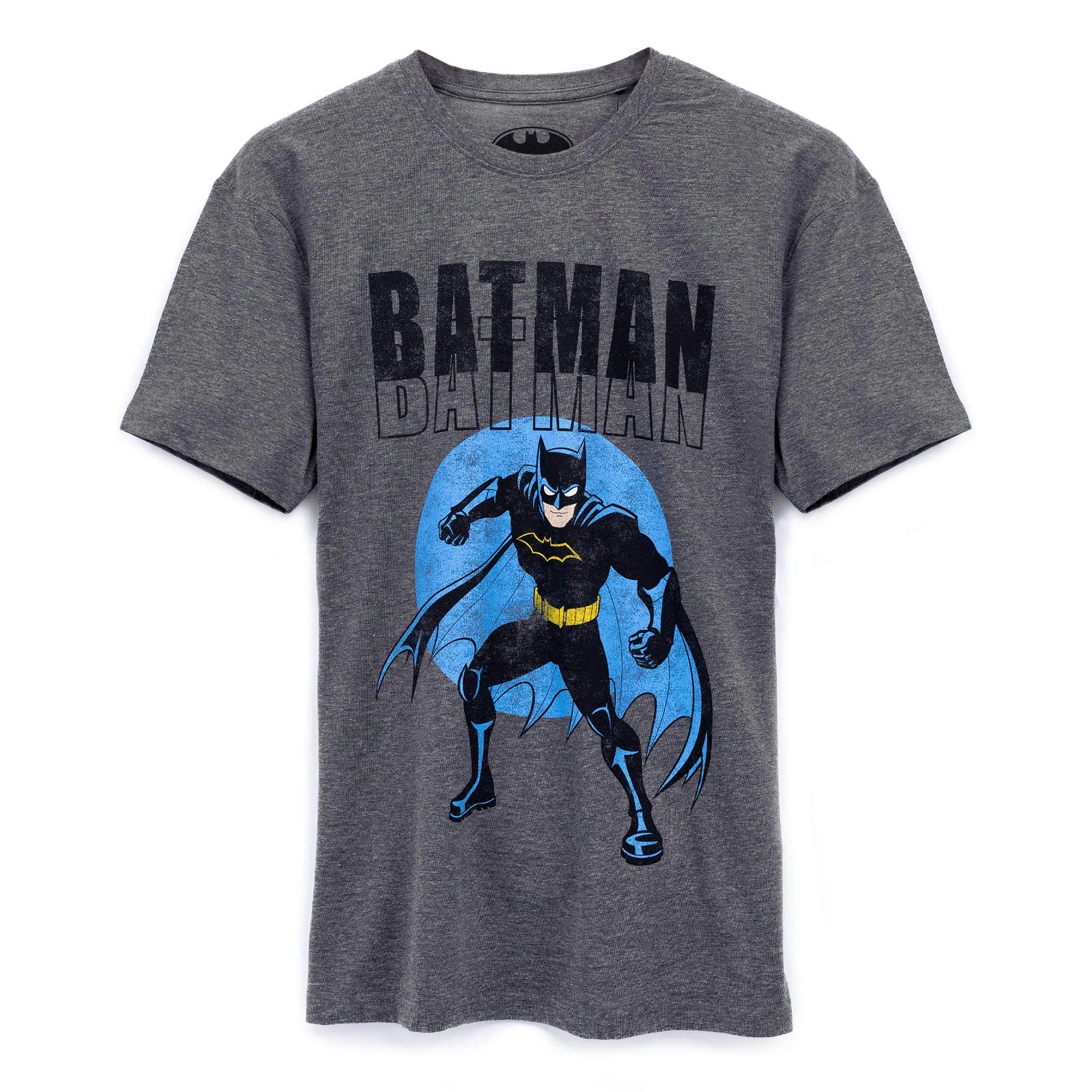 DC Comics Mens Grey Batman Short Sleeved T-Shirt by Vanilla Underground , view 1 of 5