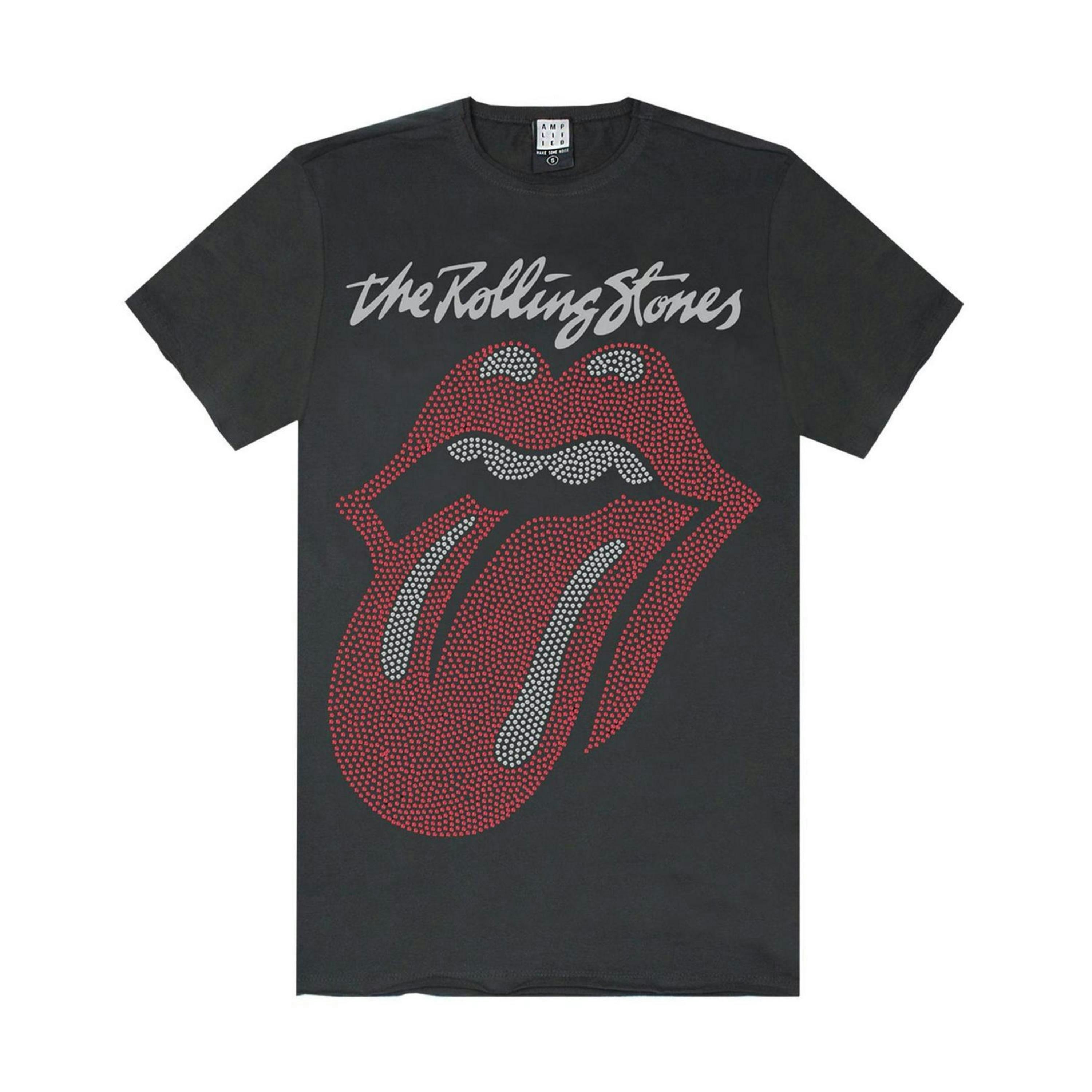Amplified Clothing Mens Grey Rolling Stones Short Sleeved T-Shirt by Vanilla Underground , view 1 of 3