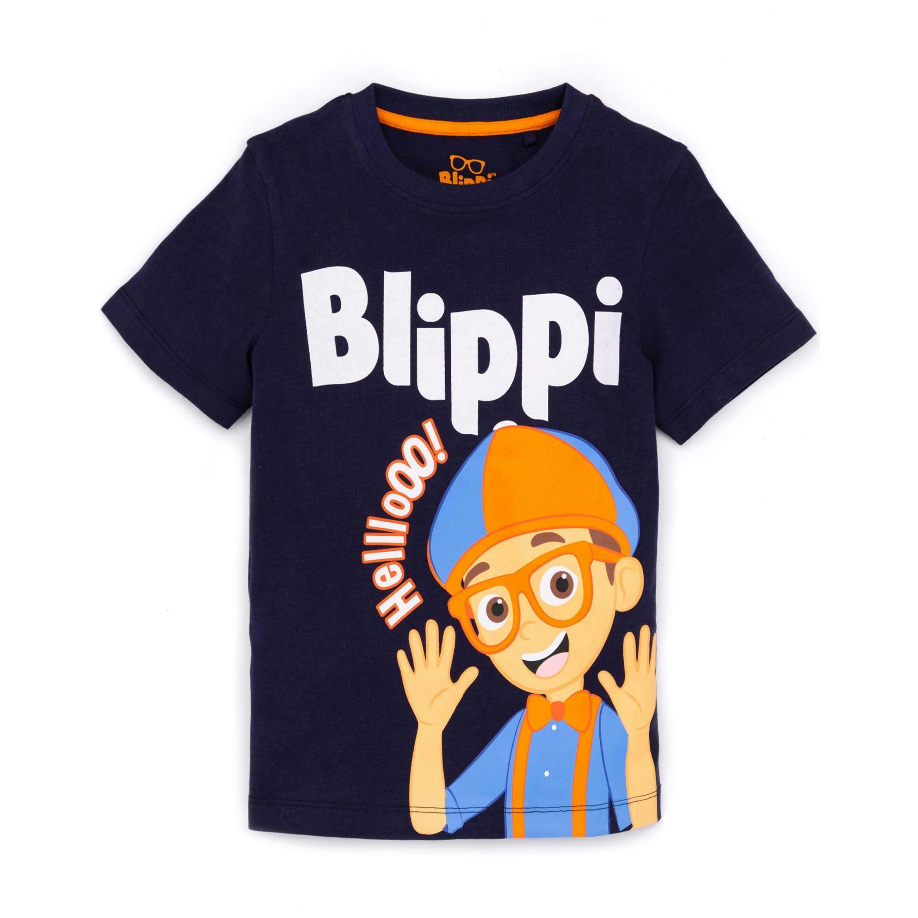 Blippi Unisex Kids Blue Character Short Sleeved T-Shirt by Vanilla Underground , view 1 of 6