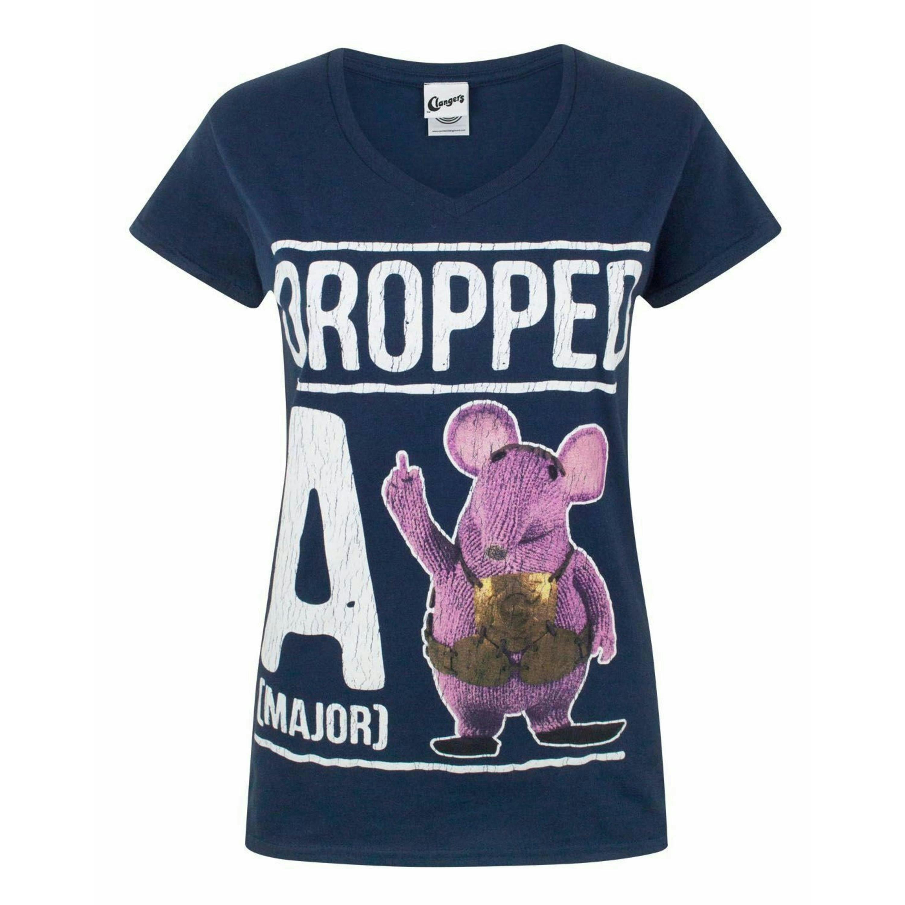 Clangers Womens Blue A Major Clanger Short Sleeved T-Shirt by Vanilla Underground , view 1 of 4