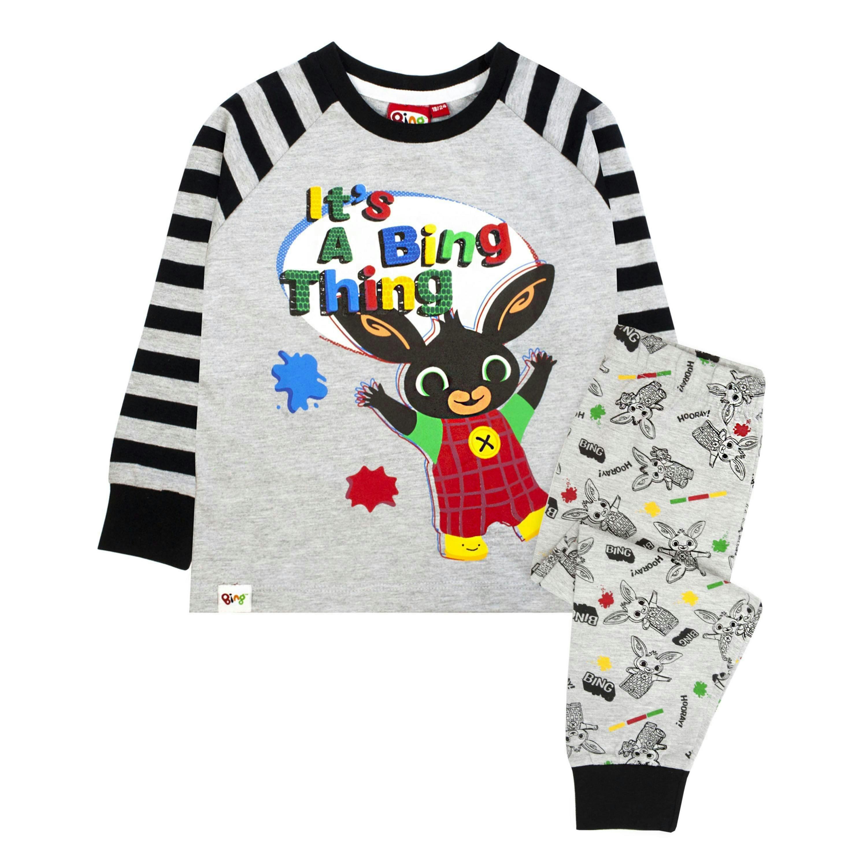 Bing Bunny Boys Grey Bing Long Sleeve Long Leg Pyjama Set [dis] by Vanilla Underground , view 1 of 4