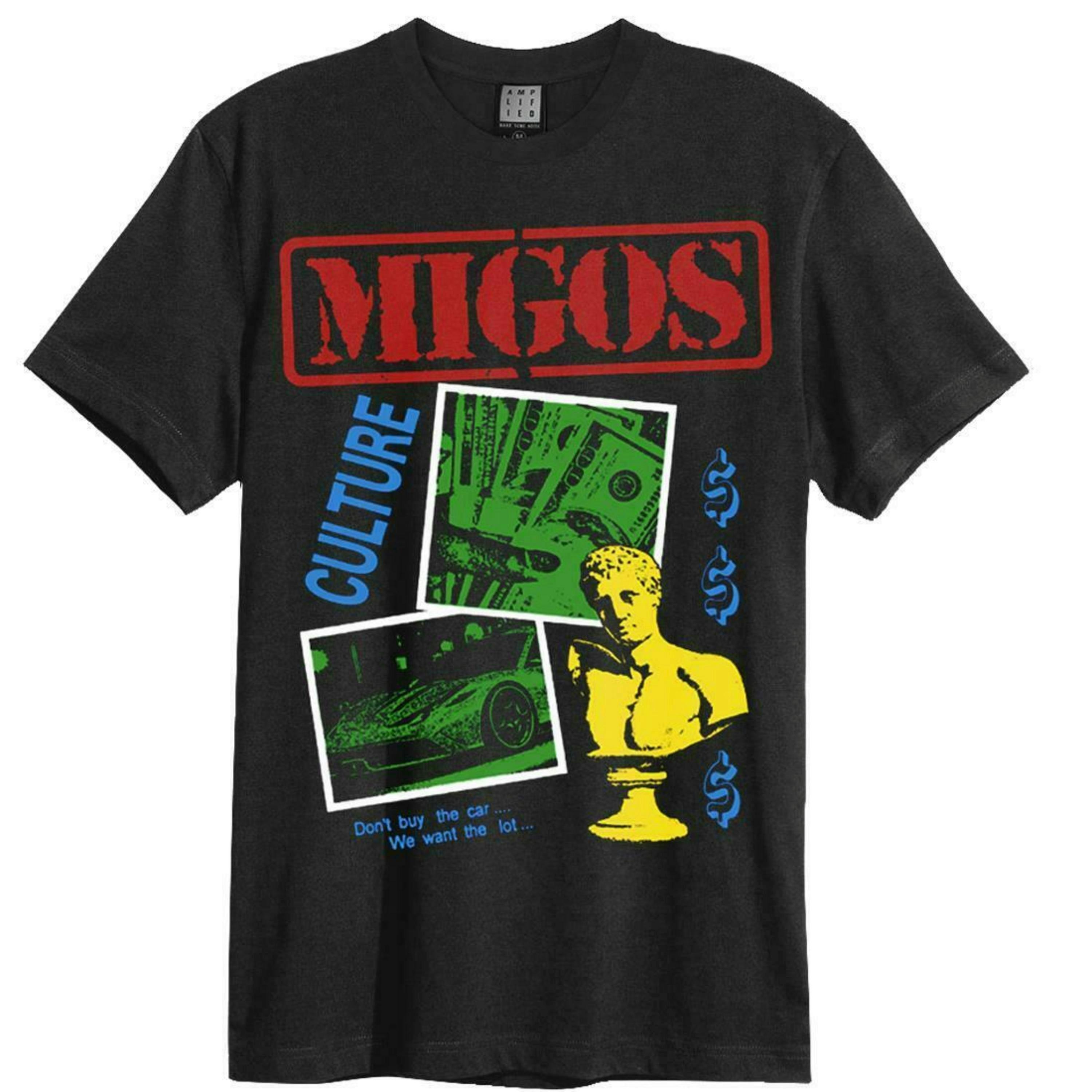 Amplified Clothing Mens Black Migos Short Sleeved T-Shirt by Vanilla Underground , view 1 of 1