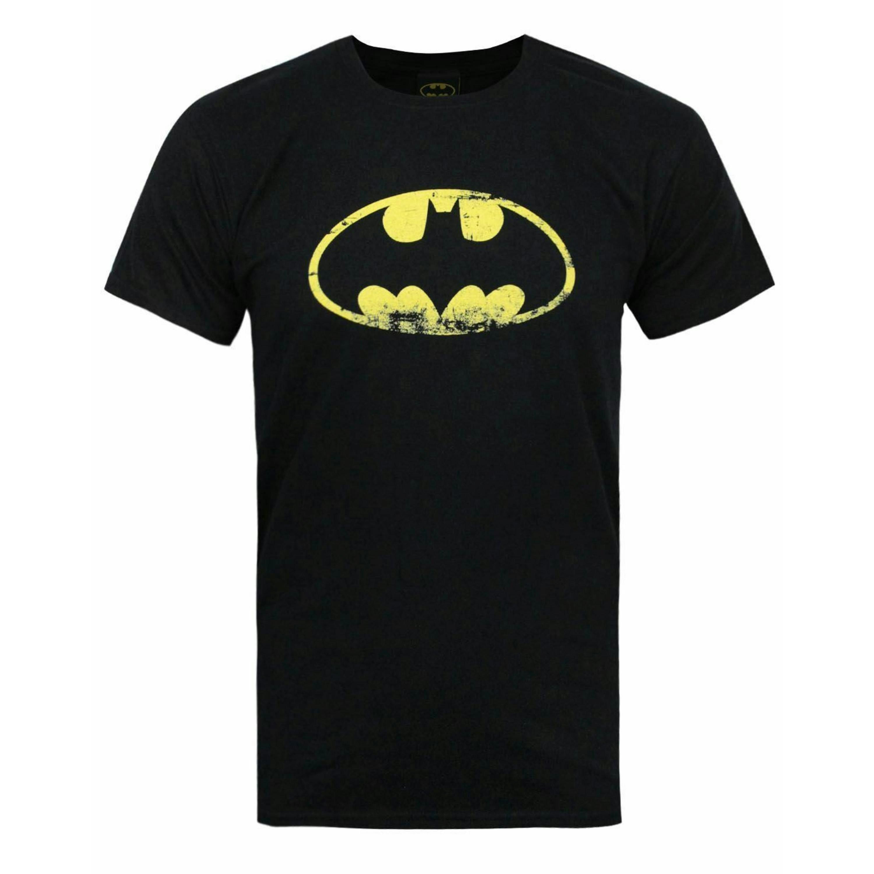 DC Comics Mens Black Batman Logo Short Sleeved T-Shirt by Vanilla Underground , view 1 of 3