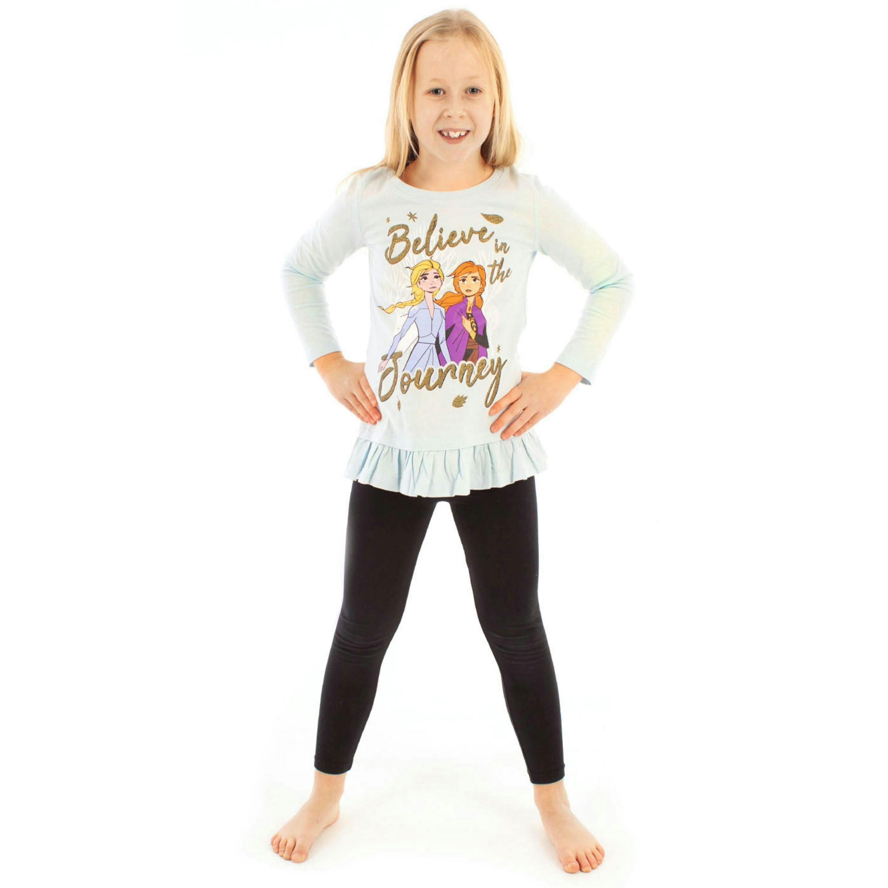 Disney Girls Blue Elsa, Anna Long Sleeved T-Shirt by Vanilla Underground , view 1 of 4