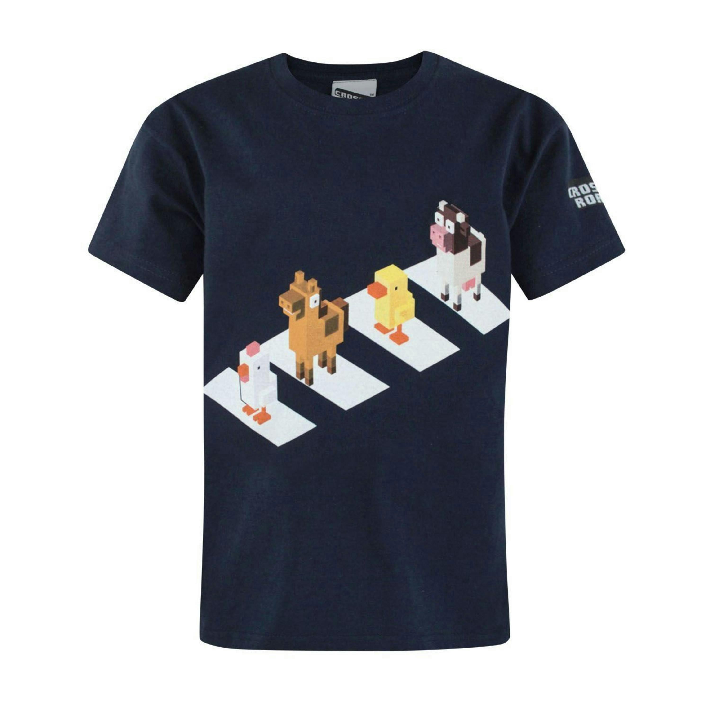 Crossy Road Boys Blue Short Sleeved T-Shirt by Vanilla Underground , view 1 of 3