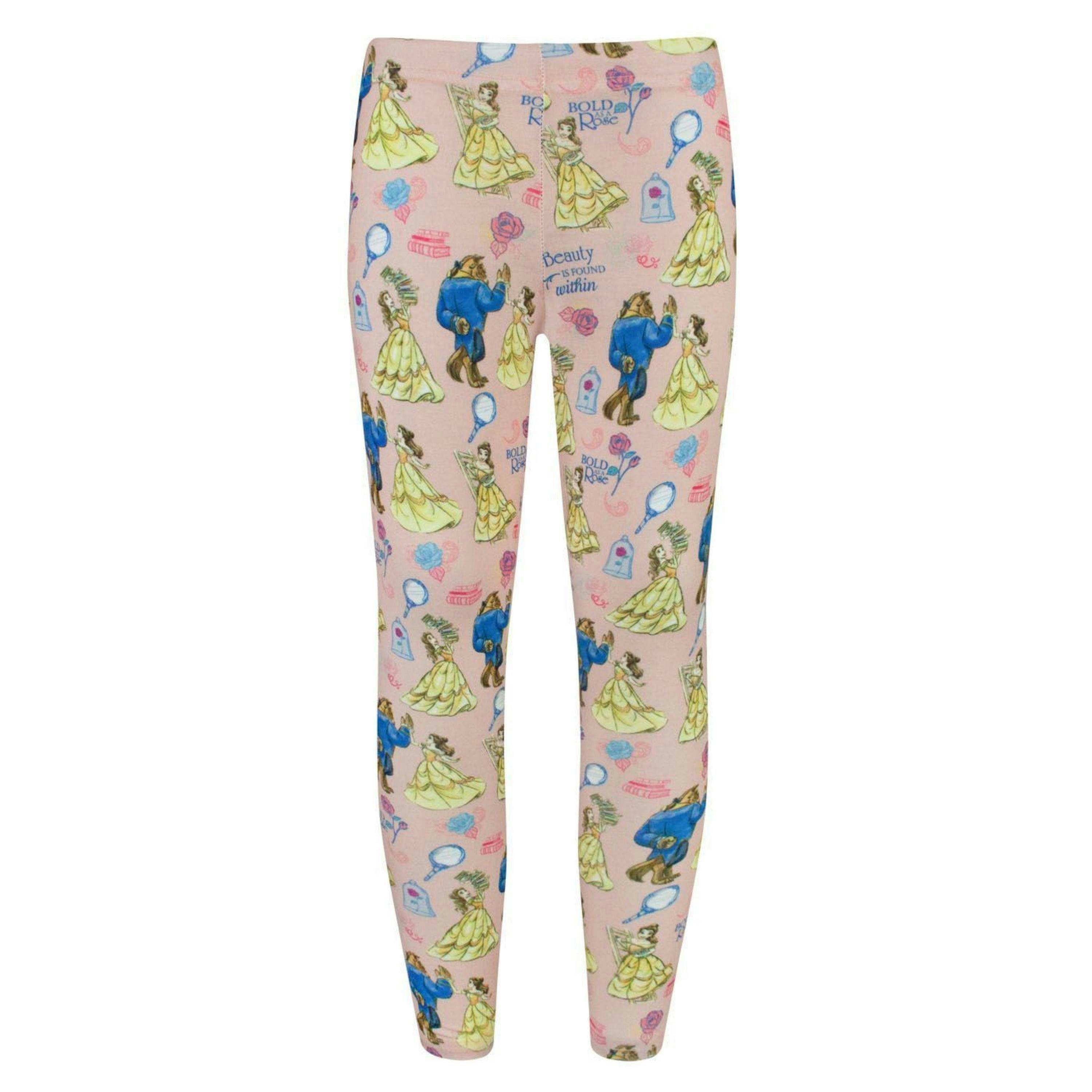 Disney Beauty And The Beast Girls Pink Leggings by Vanilla Underground , view 1 of 4