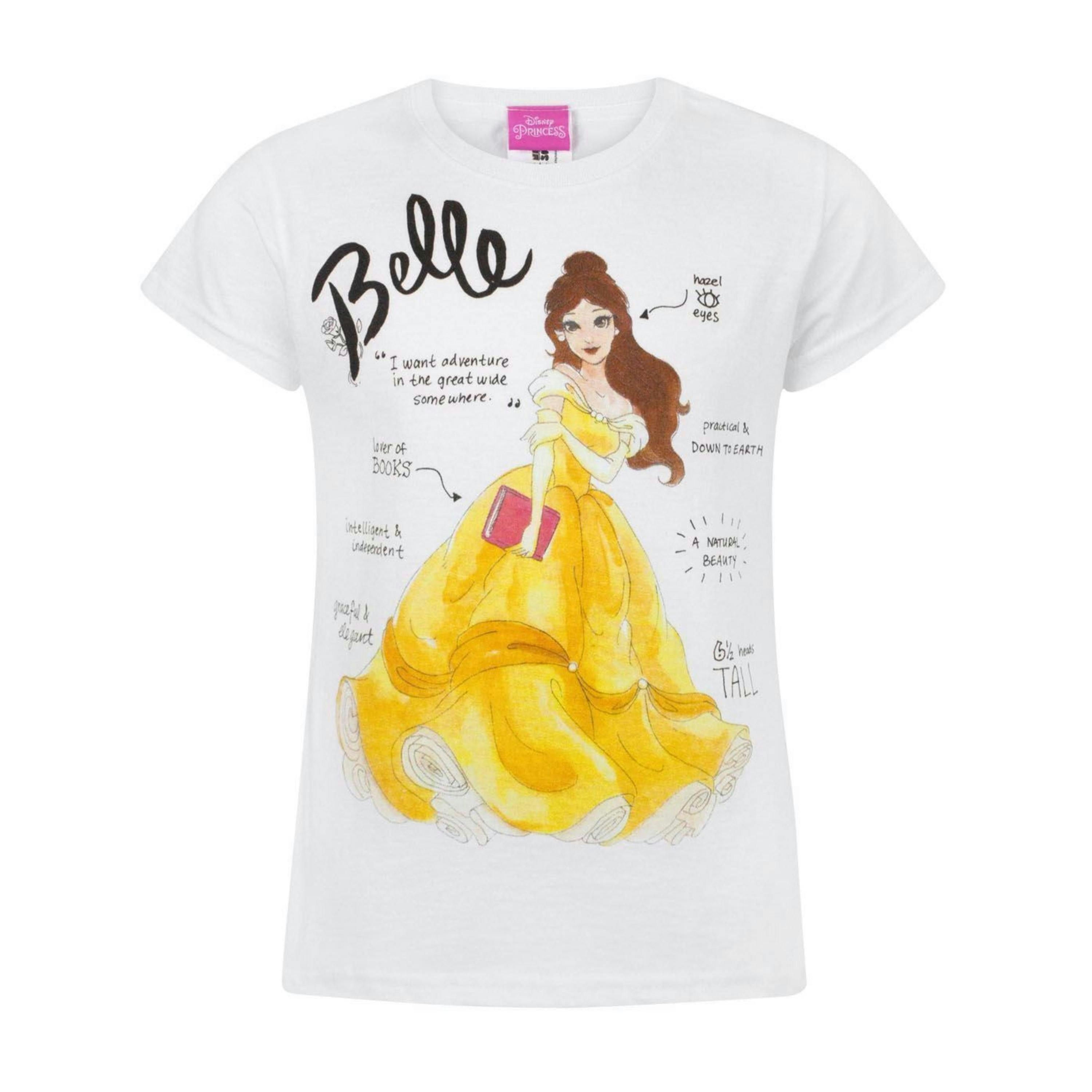 Disney Beauty And The Beast GirlsWhite Short Sleeved T-Shirt by Vanilla Underground , view 1 of 1