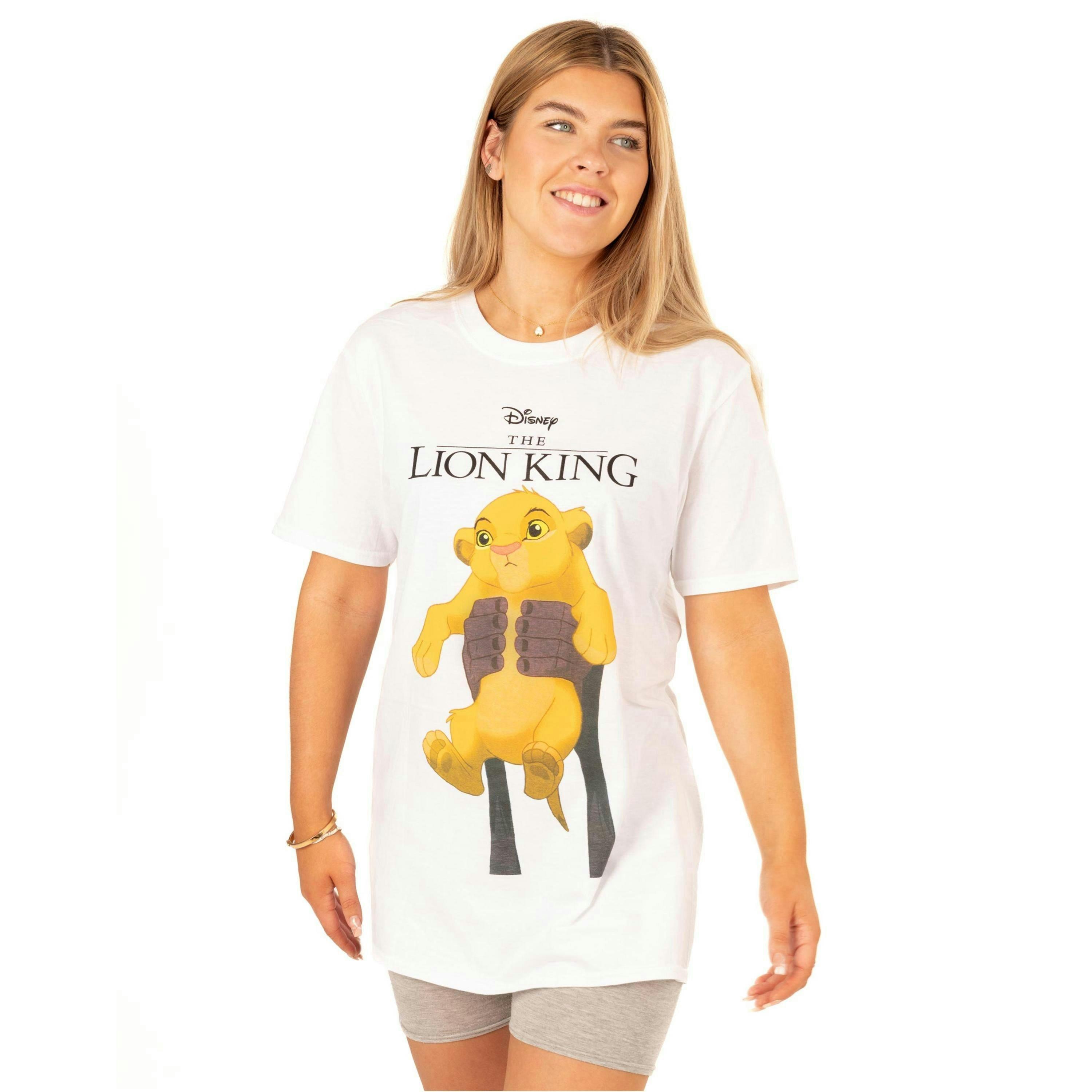 Disney Womens White Simba Short Sleeved T-Shirt by Vanilla Underground , view 1 of 4