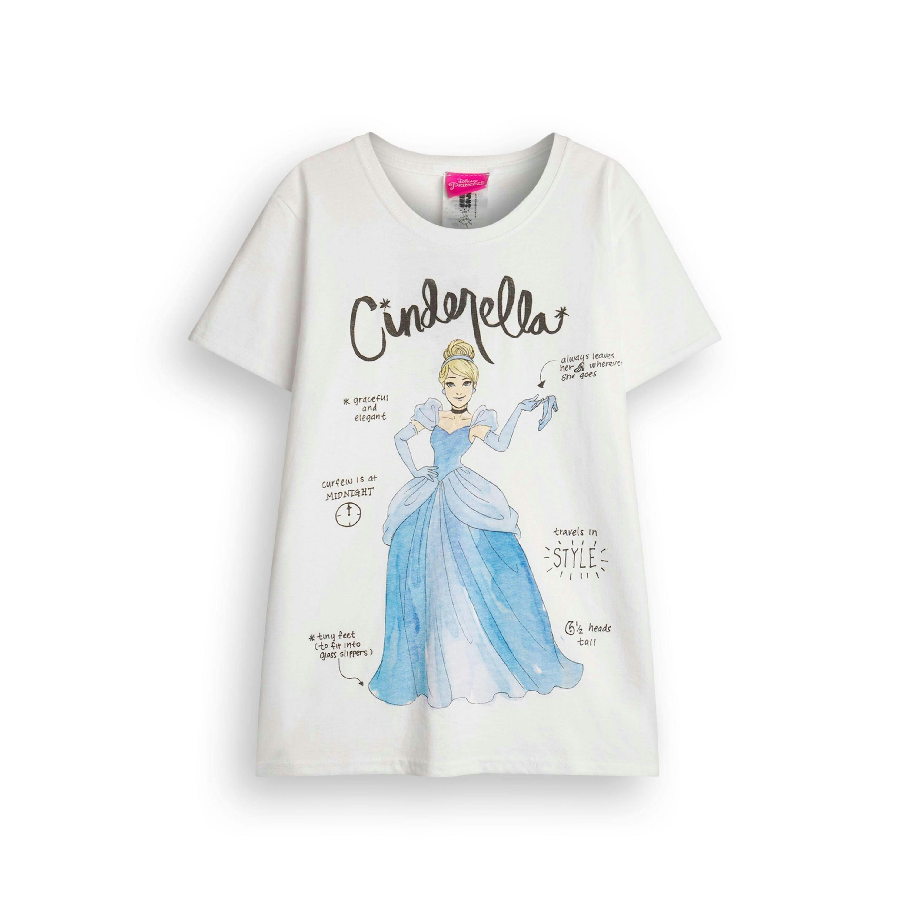 Disney Cinderella GirlsWhite Short Sleeved T-Shirt by Vanilla Underground , view 1 of 6