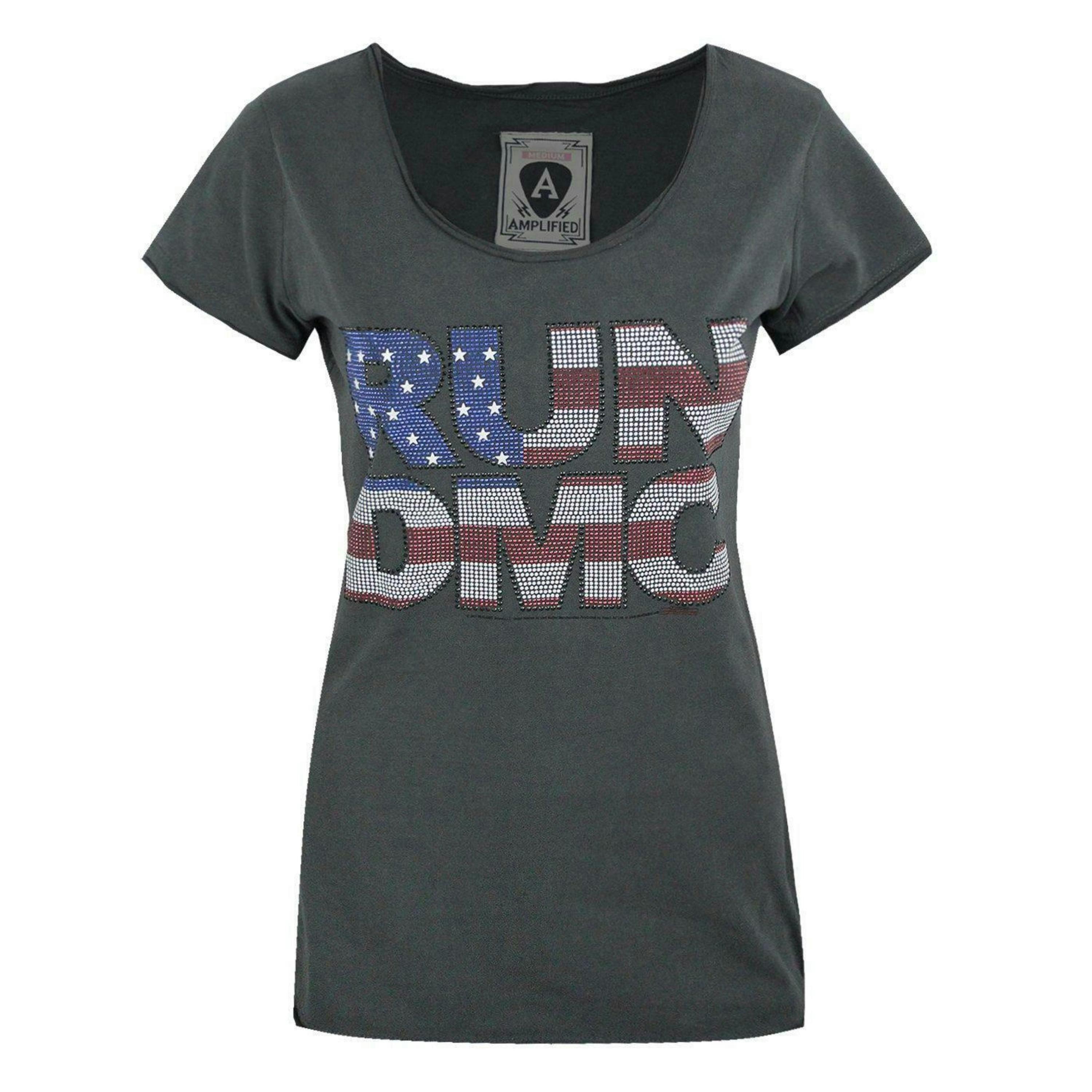 Amplified Clothing Womens Grey Run DMC Short Sleeved T-Shirt by Vanilla Underground , view 1 of 4