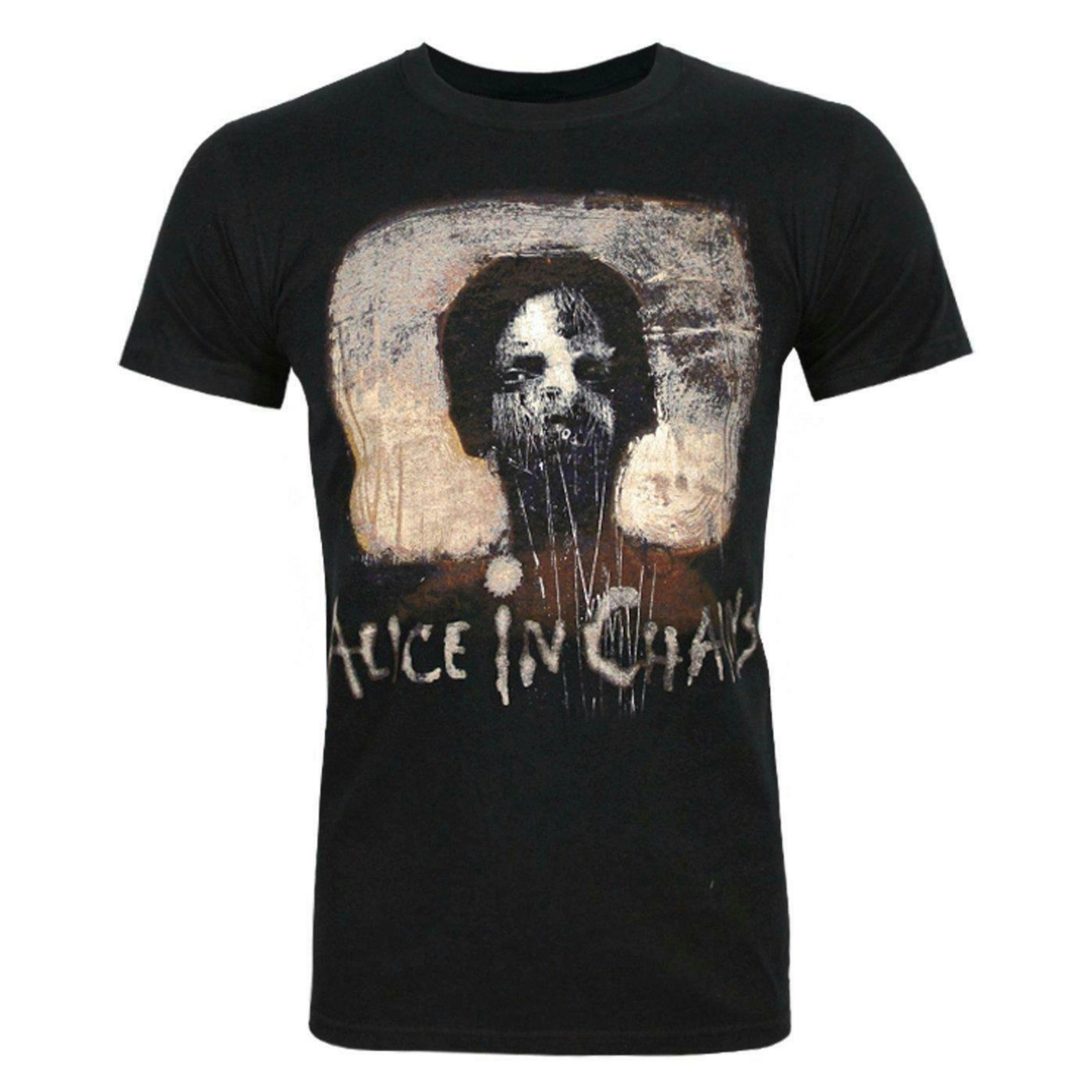 Alice In Chains Mens Black Graphic Print Short Sleeved T-Shirt by Vanilla Underground , view 1 of 4