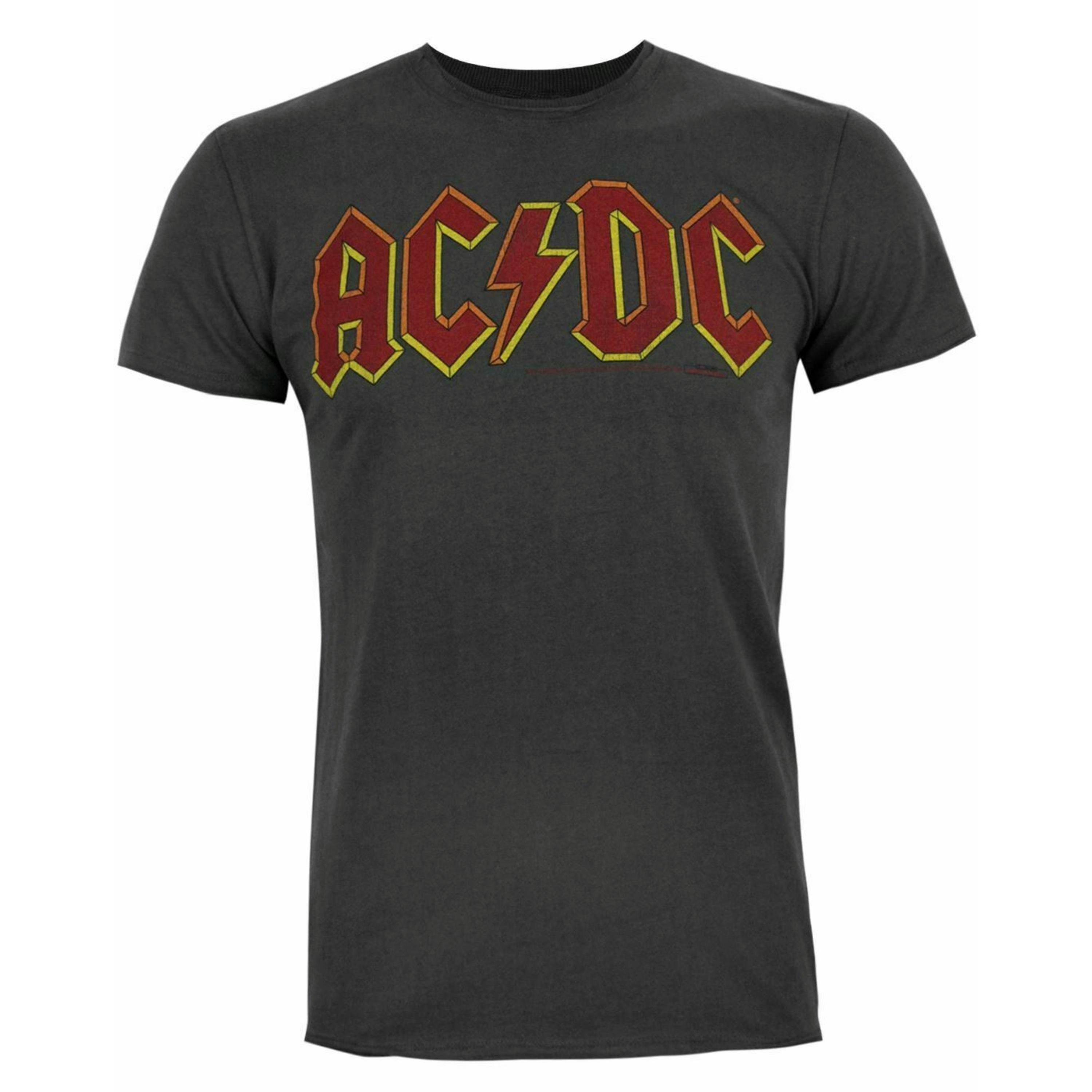 Amplified Clothing Mens Grey Ac/Dc Logo Short Sleeved T-Shirt by Vanilla Underground , view 1 of 4