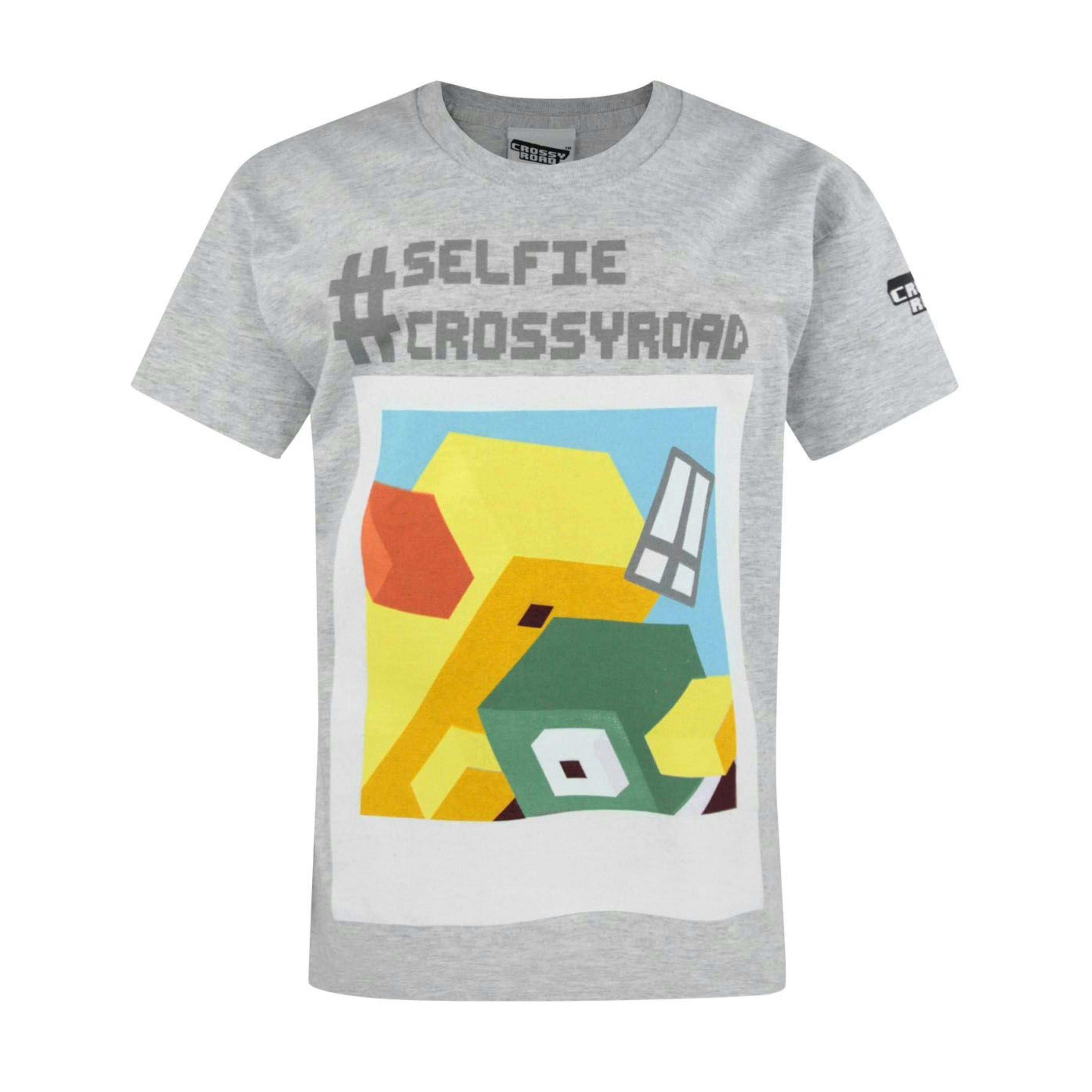 Crossy Road Boys Grey Short Sleeved T-Shirt by Vanilla Underground , view 1 of 3