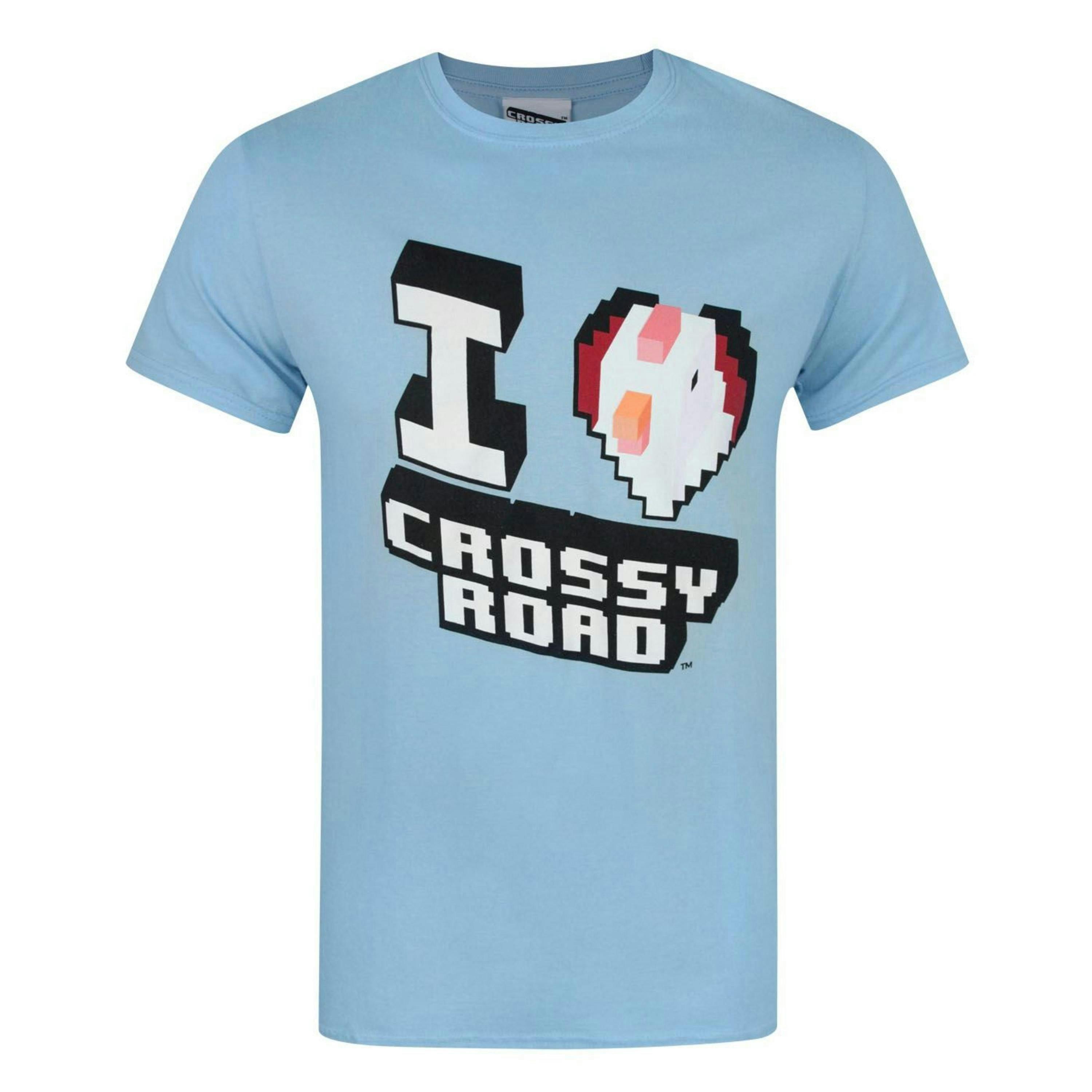 Crossy Road Mens Blue Logo Short Sleeved T-Shirt by Vanilla Underground , view 1 of 1